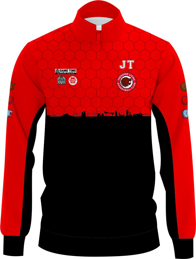 Qtr Zip Player Top Red/Black