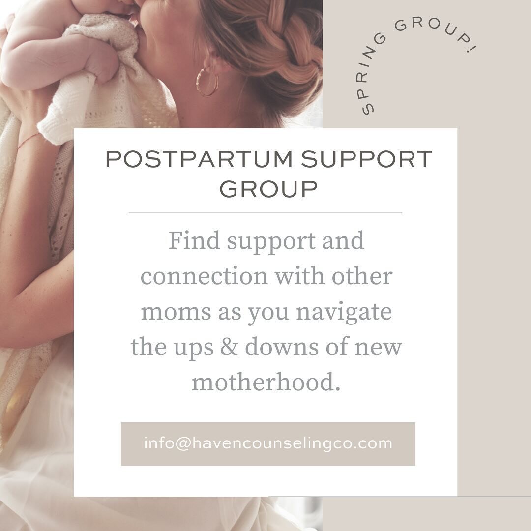 This weekly therapist-led group is a place for moms to find connection and support through the ups and downs of new motherhood.  This group is a safe space to talk about the less-than-glamorous parts of postpartum adjustment. You will explore common 