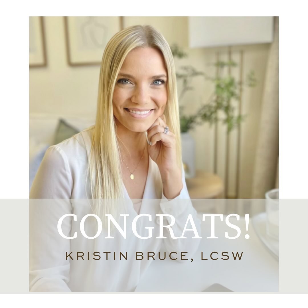 🥳Kristin Bruce is now licensed!🥳🤩It has been an incredible honor to be part of her journey thus far, and we look forward to all that is ahead for her as a Licensed Clinical Social Worker (LCSW). Congrats on this huge accomplishment, Kristin! 

Joi