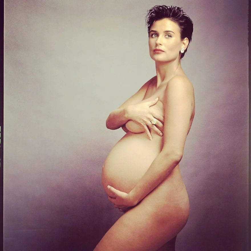 One of the most iconic pregnant photo shoots! @demimoore @annieleibovitz