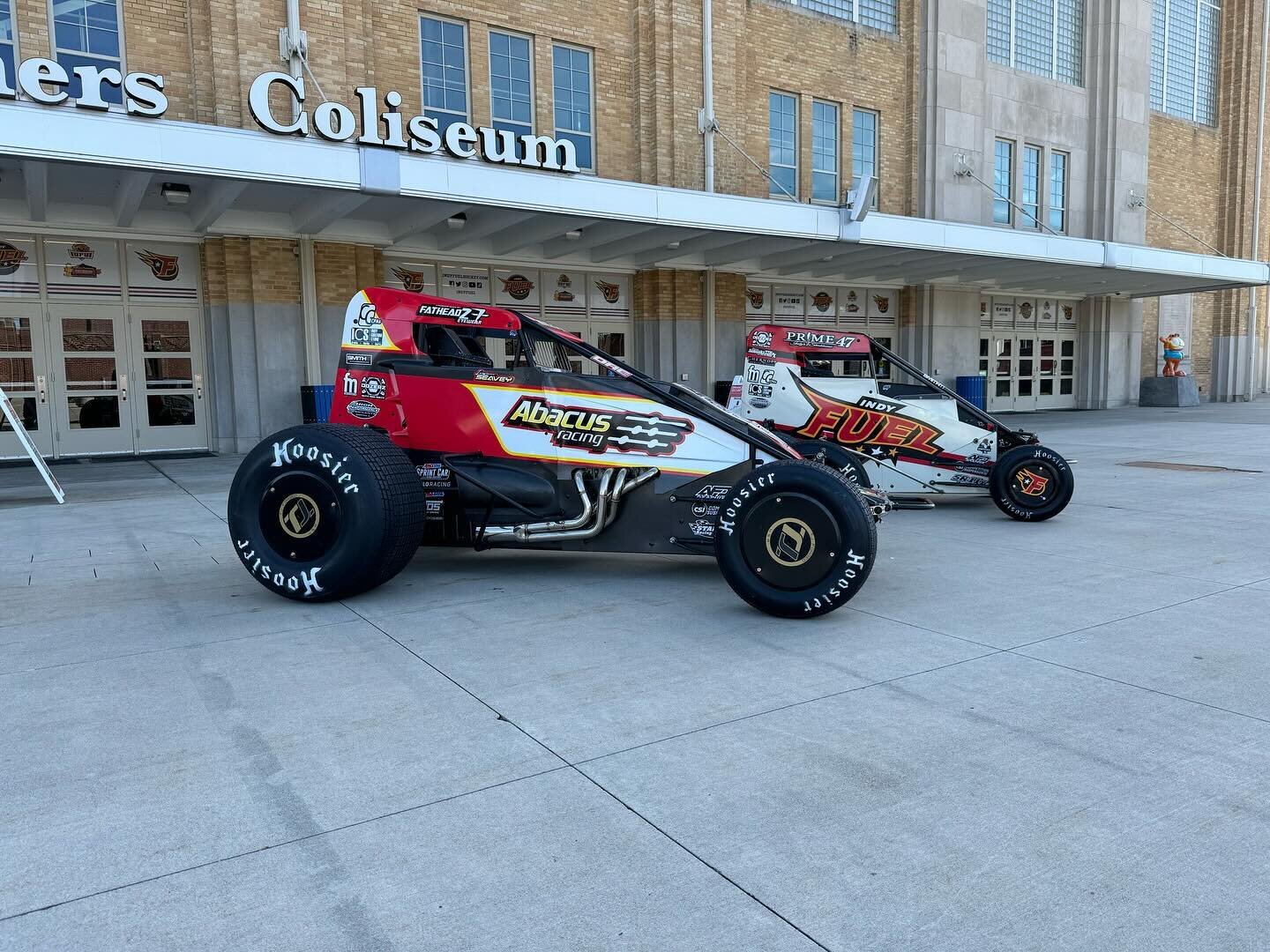 Check out the Abacus Racing #57 midget and sprint car tonight during USAC Night with the @indyfuel! Our cars will be parked out by the entrance to get into the game. The 57 midget is sporting a new Indy Fuel wrap!