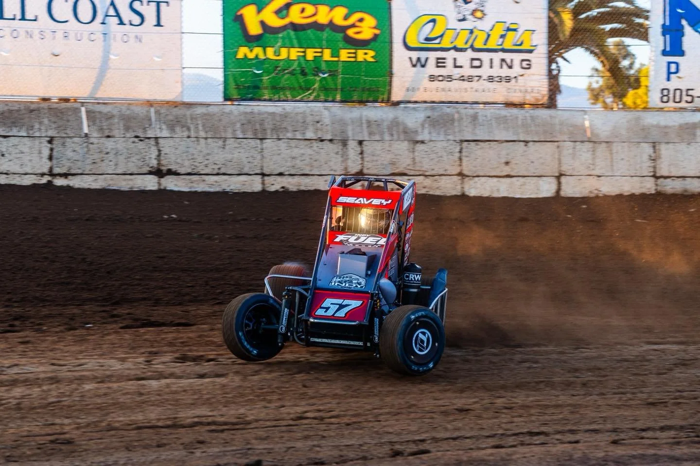 Turkey Night Grand Prix delivered a show.
The Abacus Racing midgets were fast all night, with Logan Seavey swapping the lead nine times with Cory Day in one of the most intense Turkey Night battles in recent memory. He came home second, just short of