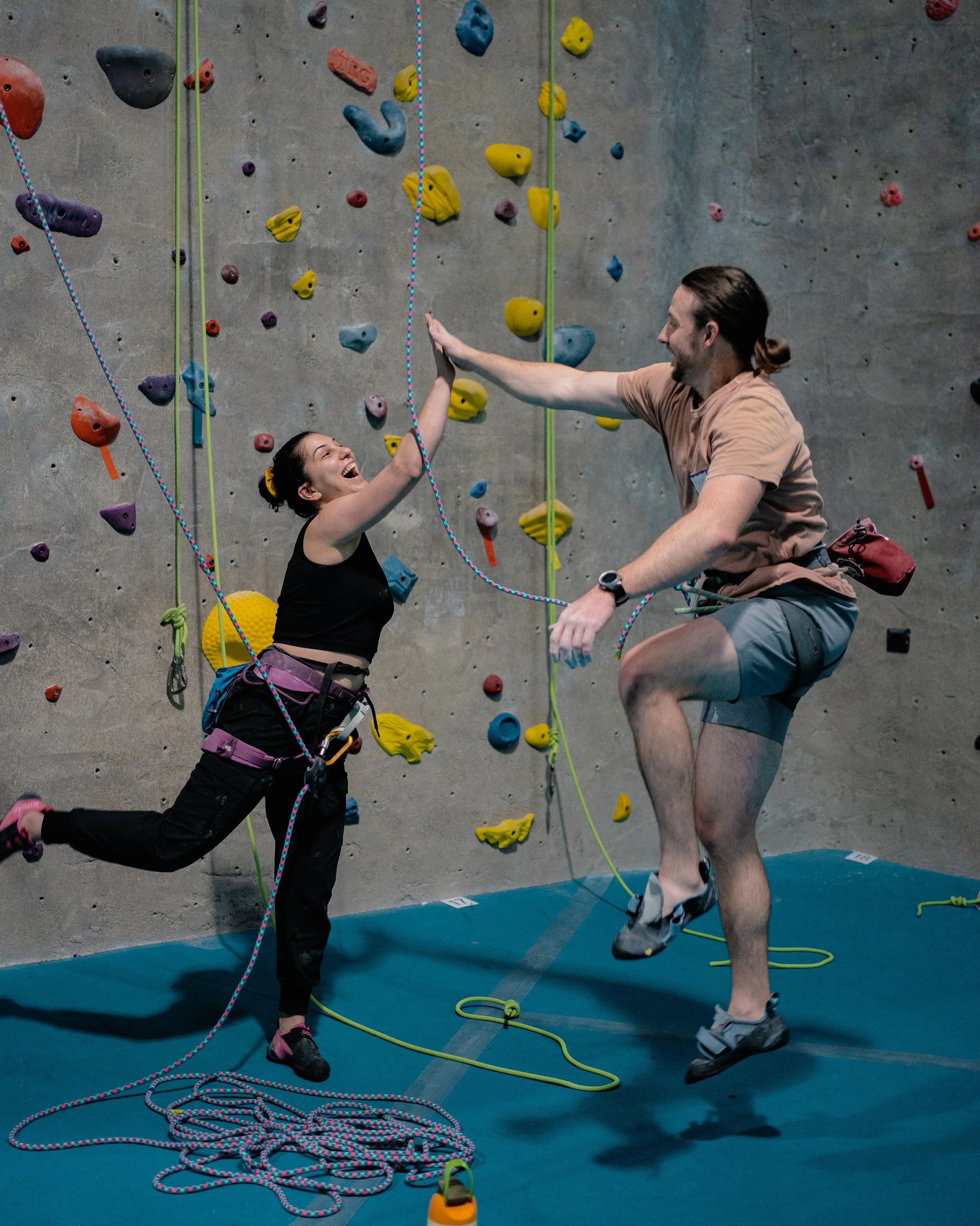 Weekly social event meetups for gym members at the indoor rock climbing gym in Houston, Texas