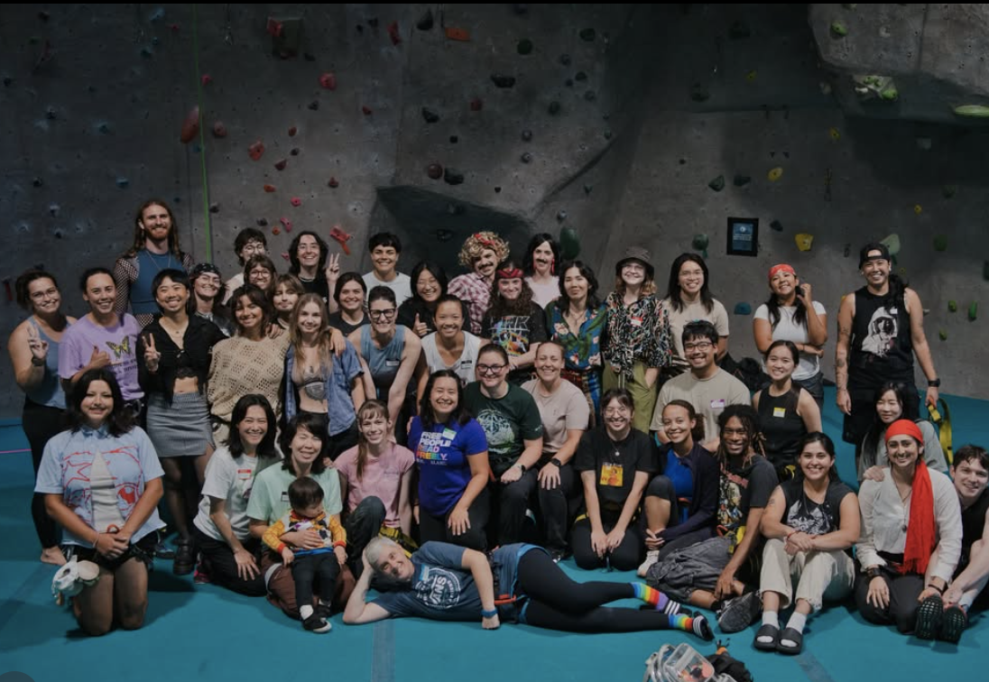 Monthly group event for the LGBTQIA+ community at the indoor rock climbing gym in Houston, Texas Climb Capuchin