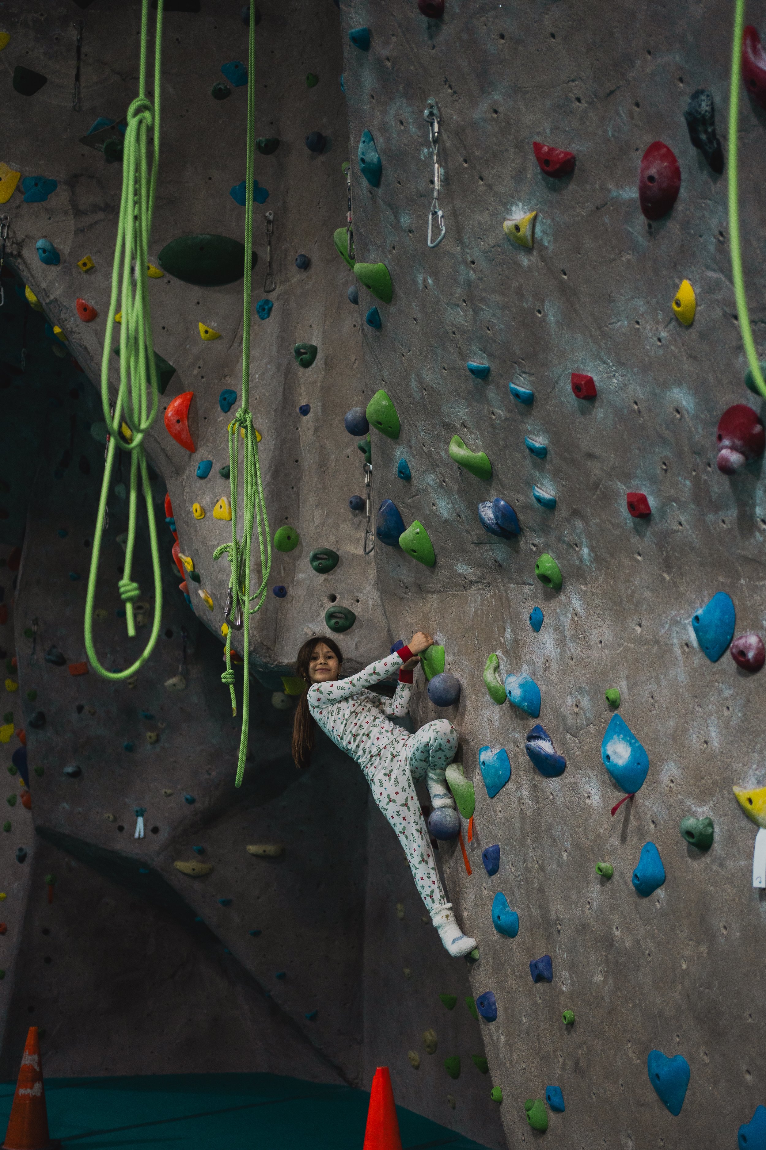 child climber climbing at a lock-in at climb capuchin