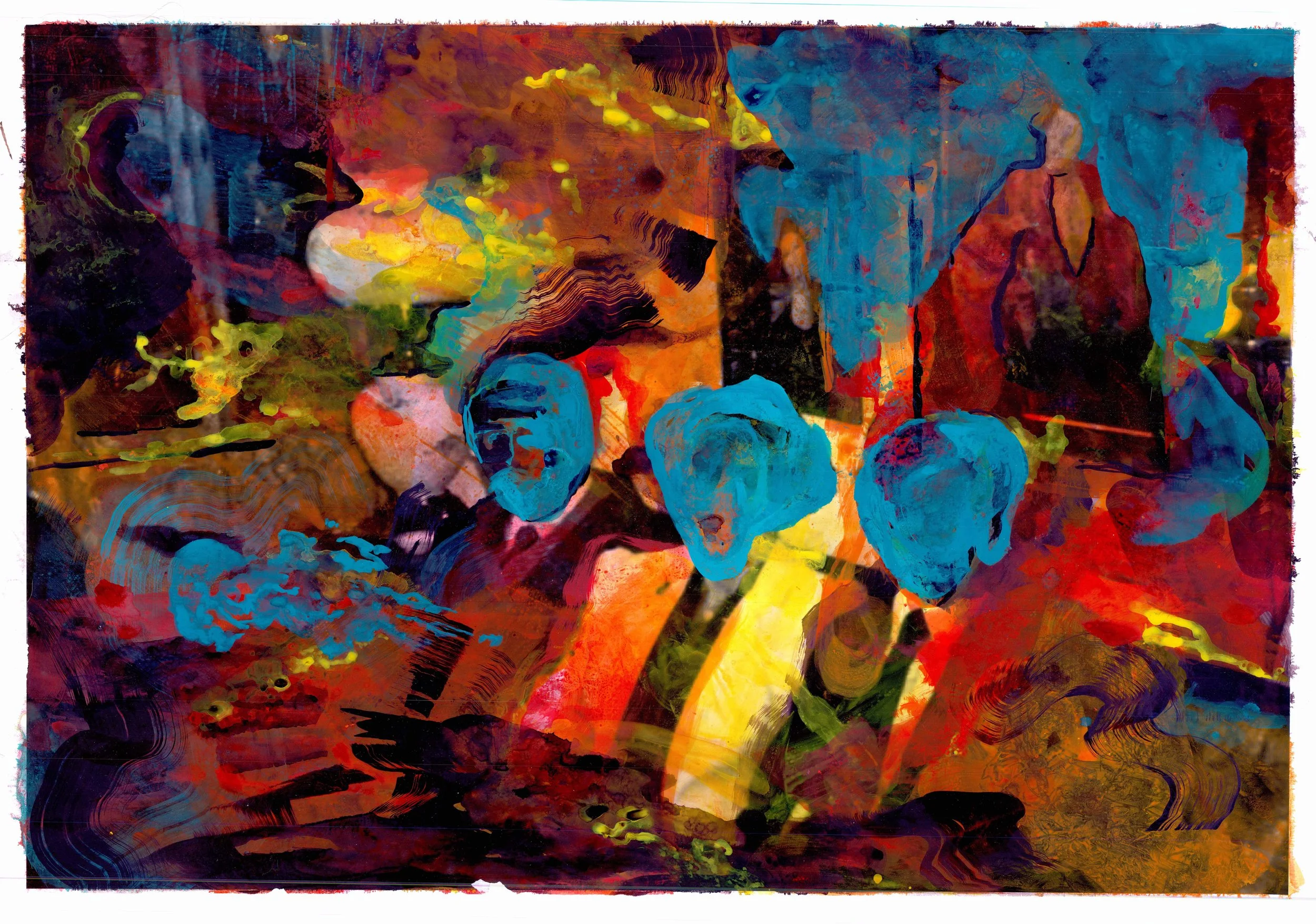 what to do with these empty spaces? they whistle like the winter wind and I can’t sleep for shivering,
2022,
Acrylic and ink on matte photo print from family archive