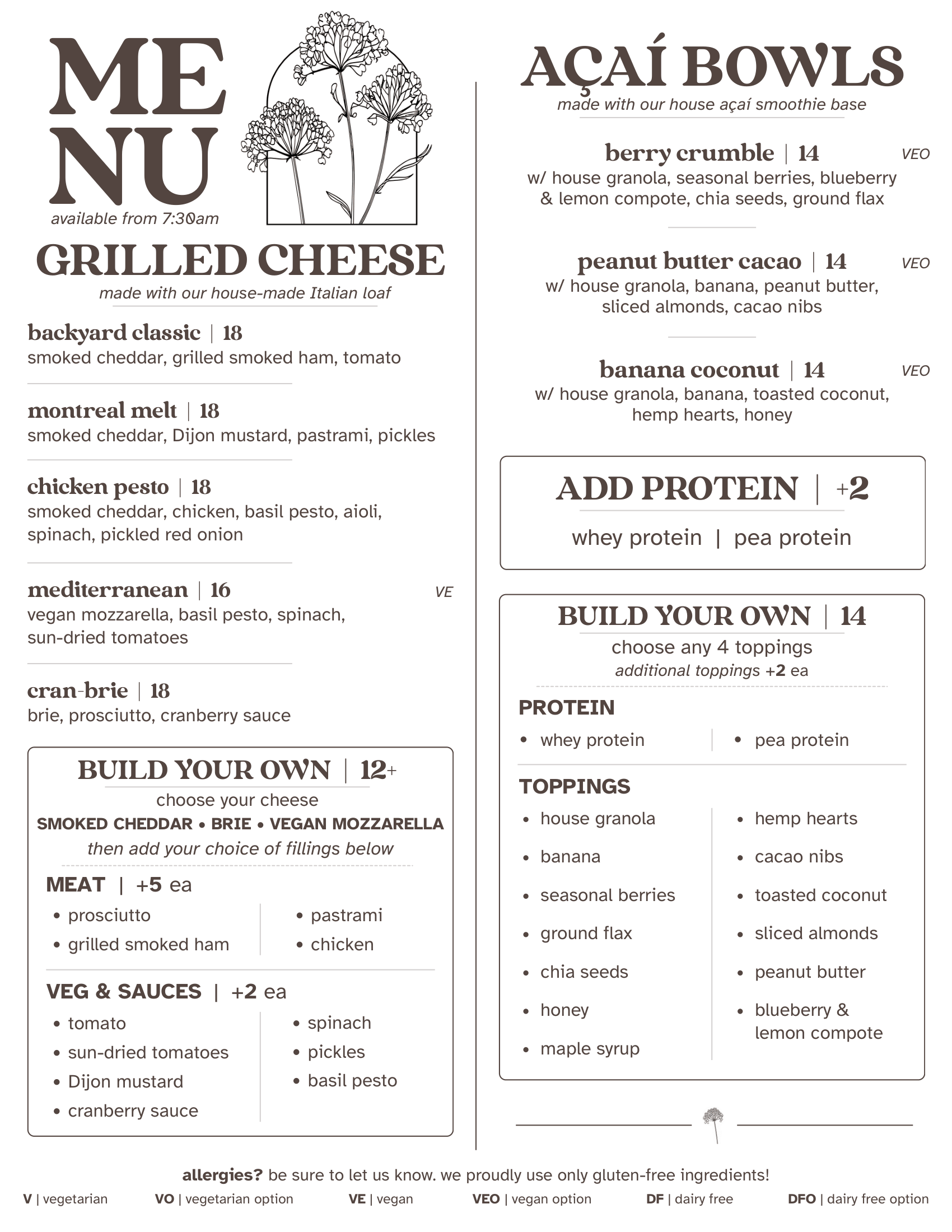 Flourish Menu Page 2