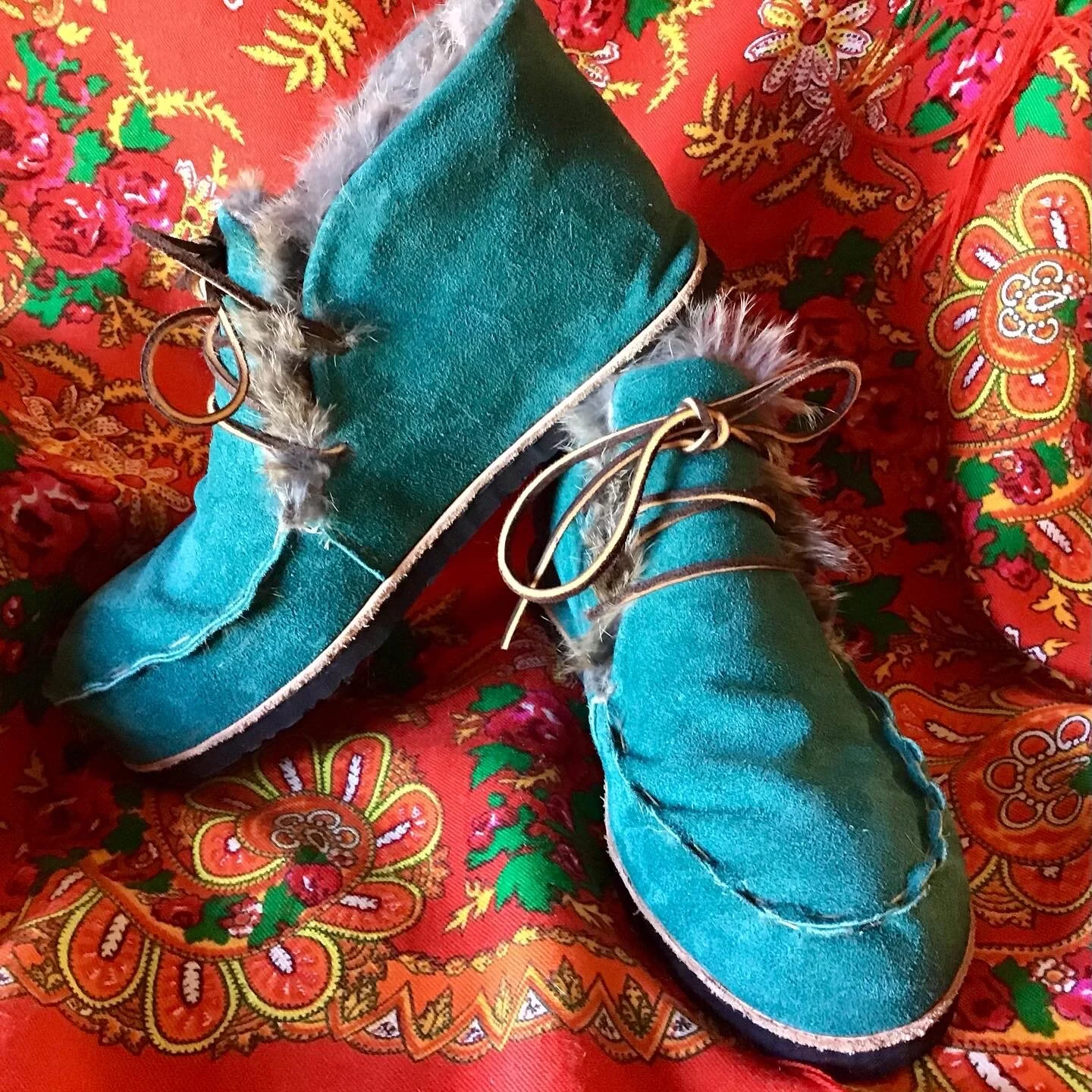 Cow Suede and Rabbit Fur slippers for Rocky
