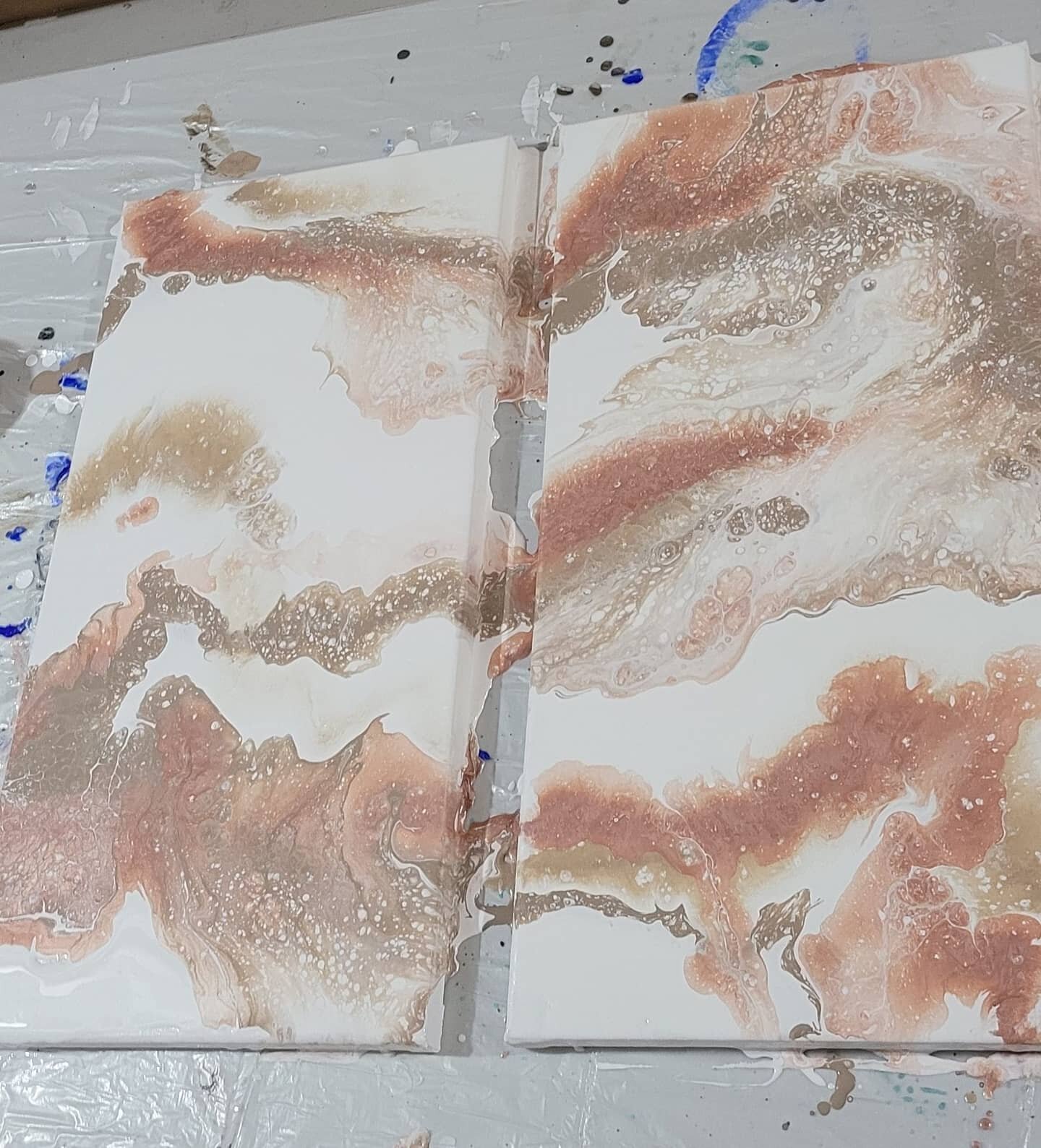 Caution: Fresh Paint! 🥂 #ThinkingSpring #abstract #2pieceset #painting #decor