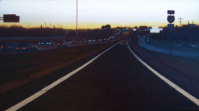Driving in Fort Worth 6 12.5” x 7” 2009 collection of Carter Bowden