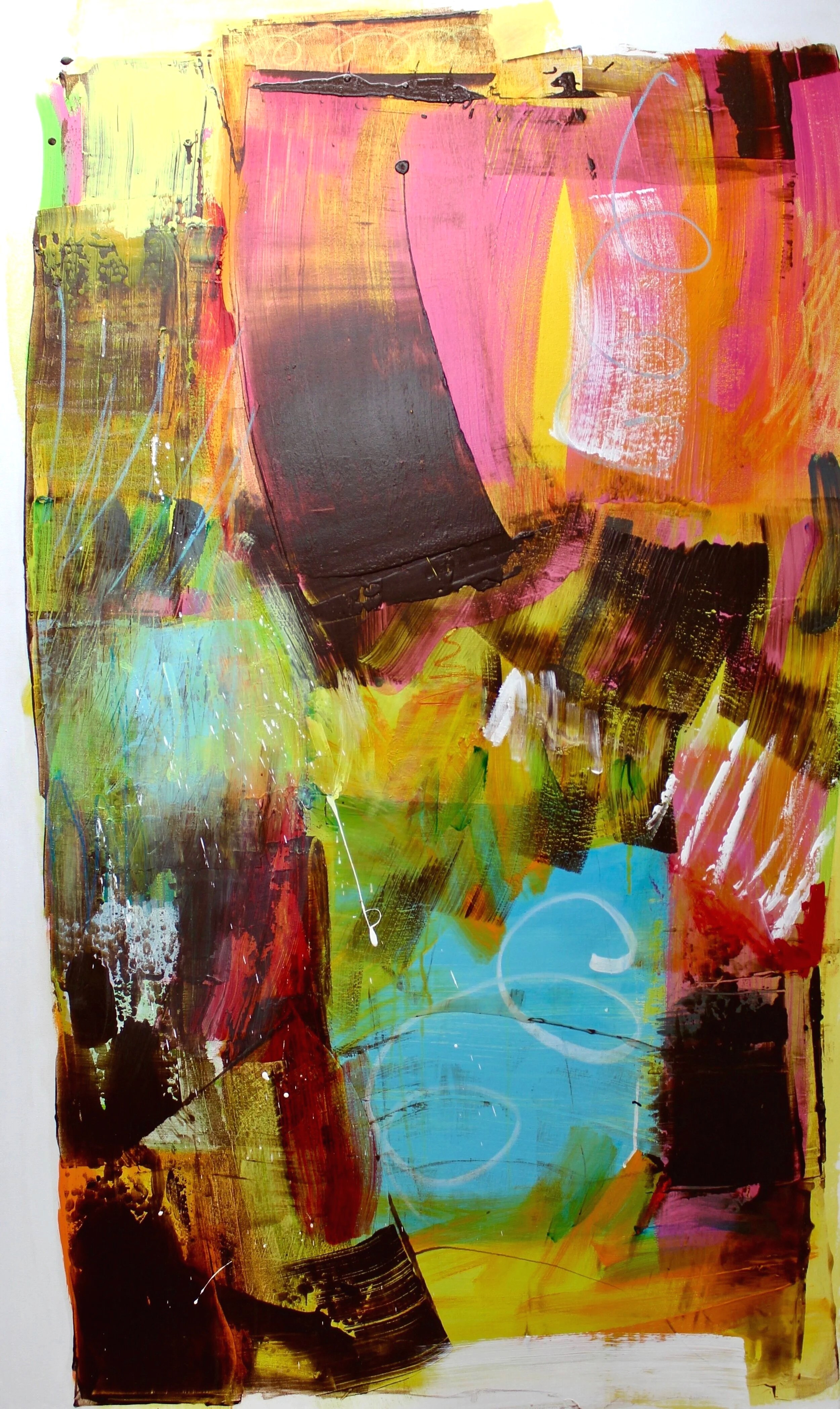 MY.YORK.A  ACRYLIC, MIXED MEDIA ON CANVAS 36 IN X 6O IN 