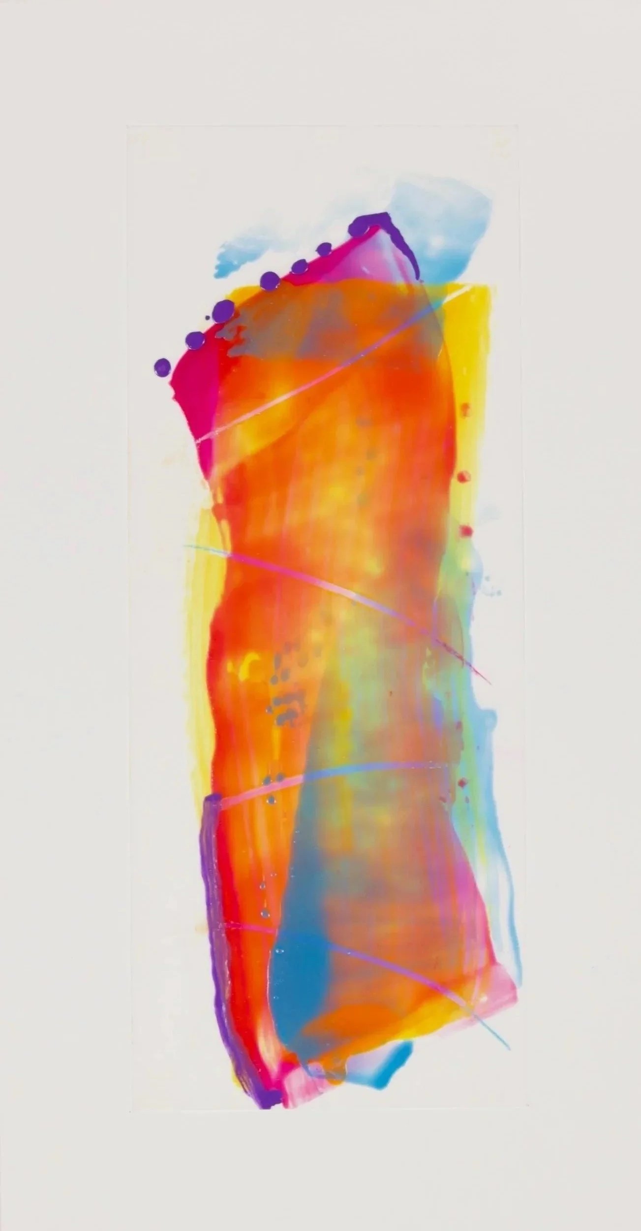 'SKINNY DIP', 
ACRYLIC ON TRANSLUCENT PAPER , 20.25 IN  X 11.25 IN FRAMED 