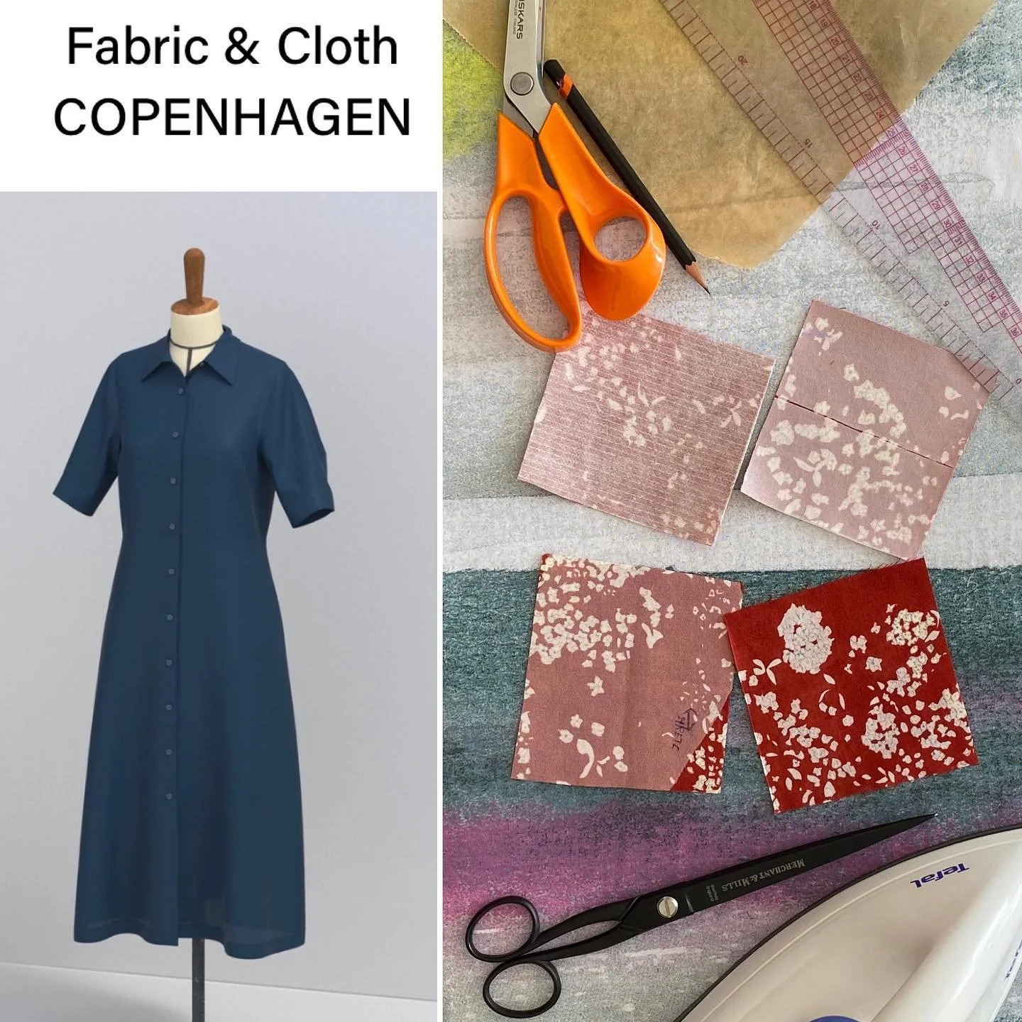 Testing stabilizer for my new summer The Assembly Line Shirtdress ☀️👚👗 🌻in nani IRO silk/cotton lightweight fabric. Using 10*10 cm fabric squares. 

Fabric and sewing pattern 🧵🪡👚👗 from @fabricandclothcopenhagen .

You can really feel the diffe