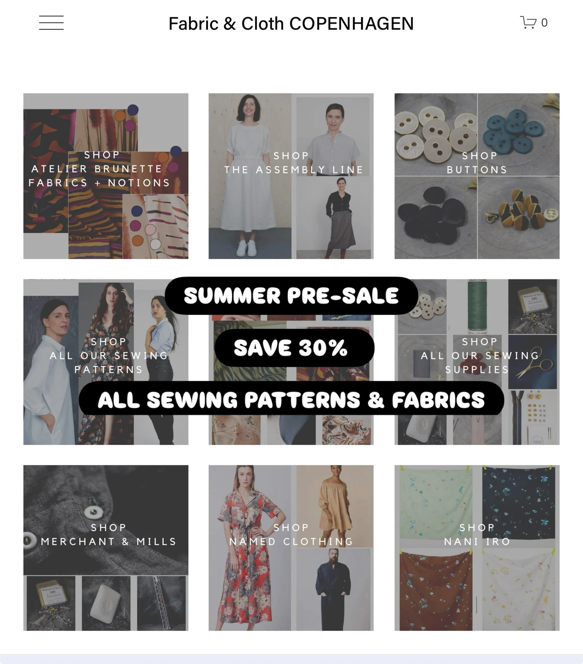 SAVE 30% on ALL SEWING PATTERNS &amp; FABRICS | USE promotional code SAVEBIG30 at checkout | Valid until 14-Jun-2026 🧵🪡📍Follow link to our store in bio: fabricandcloth.com ⛄️🌨️ 

#theassemblyline #namedclothing #atelierbrunette #merchantandmills 