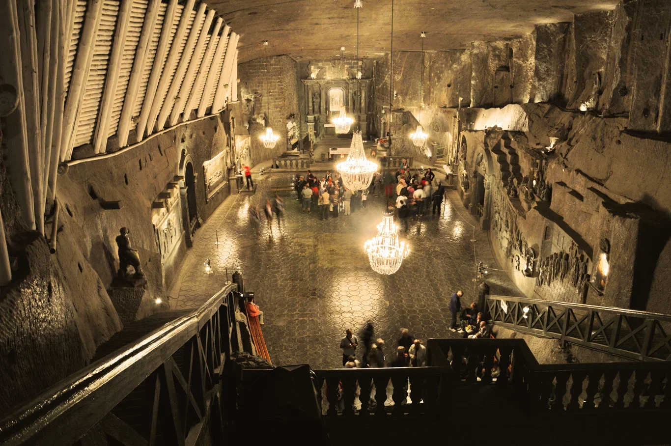 Interior of a Himalayan salt cave wellness space