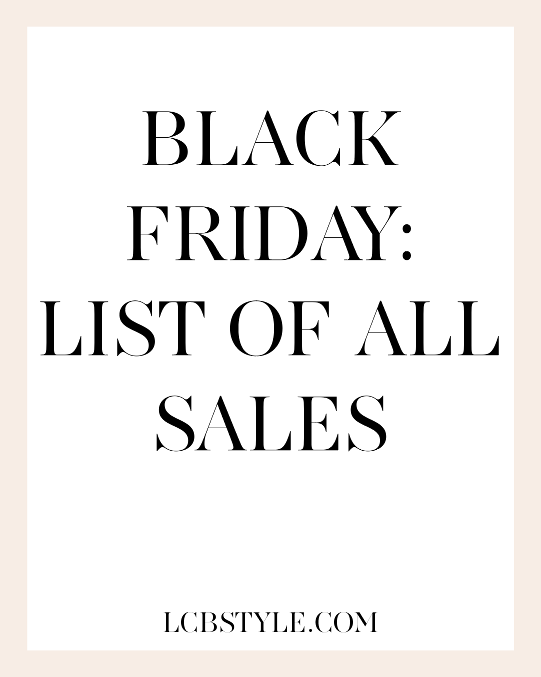 Black Friday: List of All Sales
