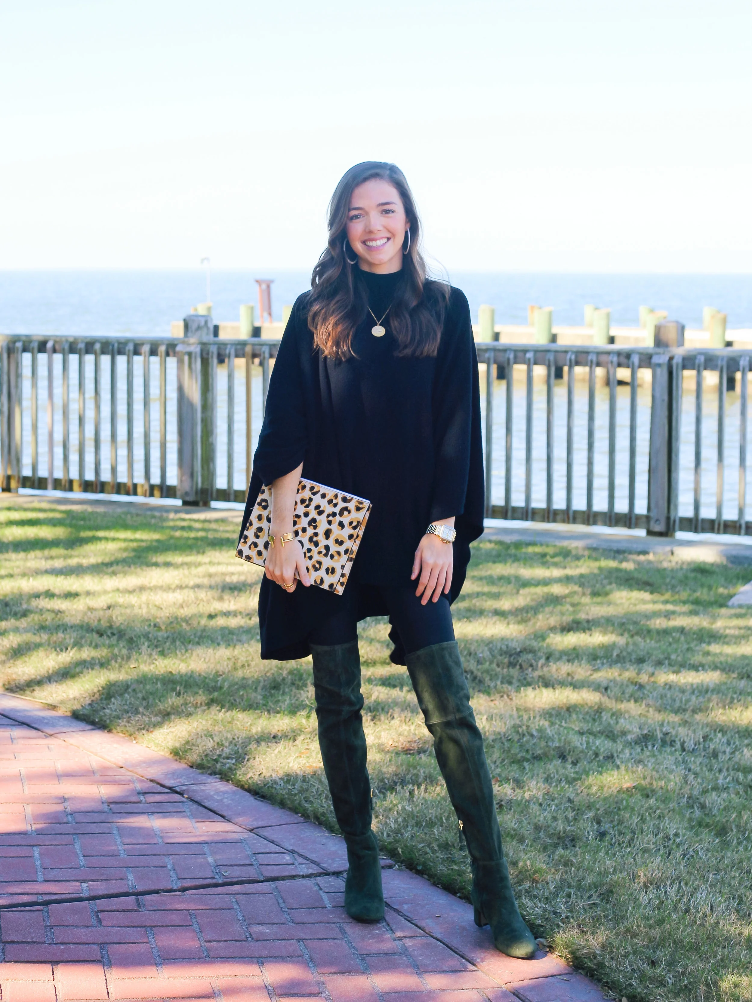 Black Poncho &amp; Tory Burch Boot Sale