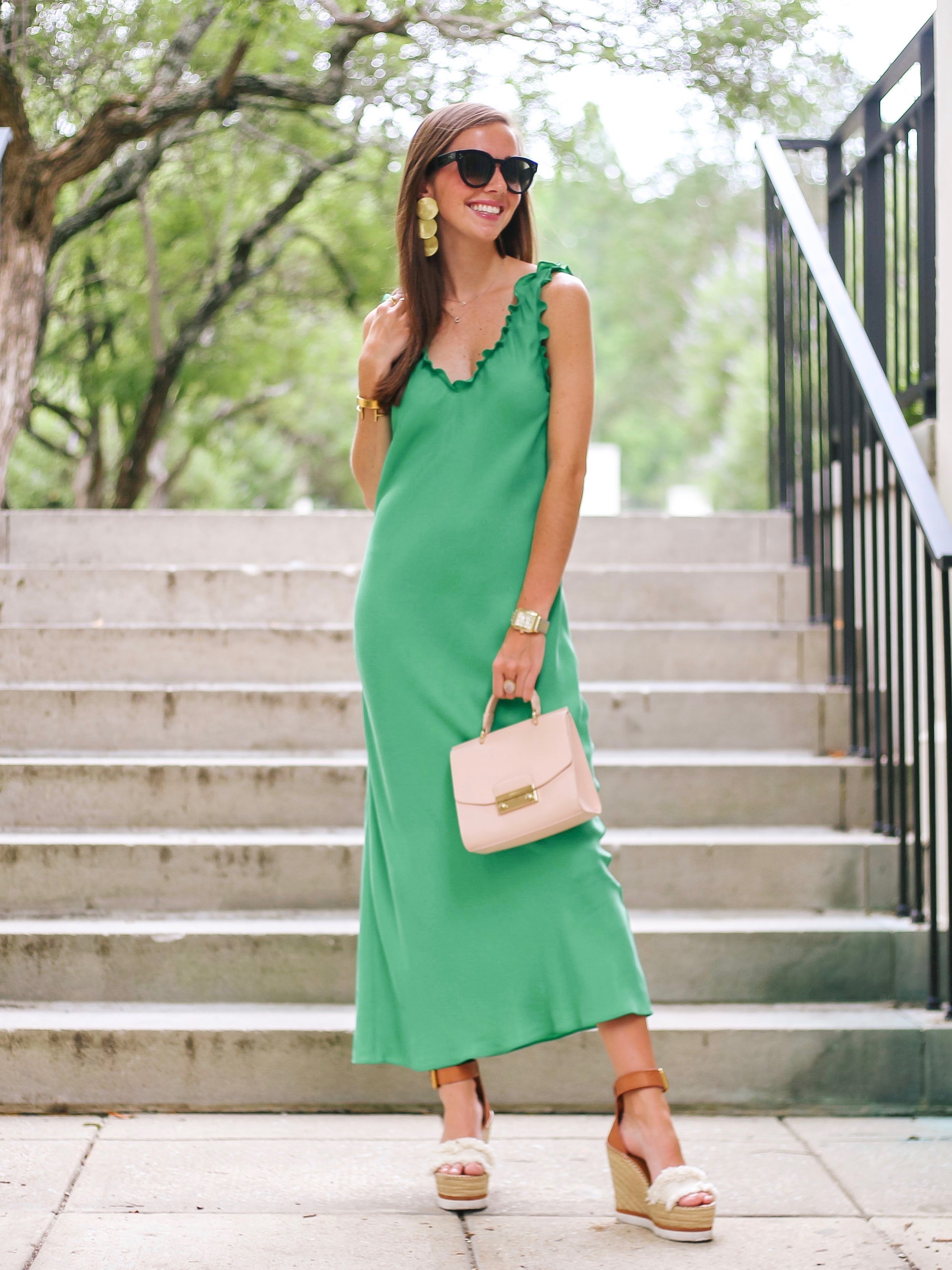 Tibi Ruffle Midi Dress