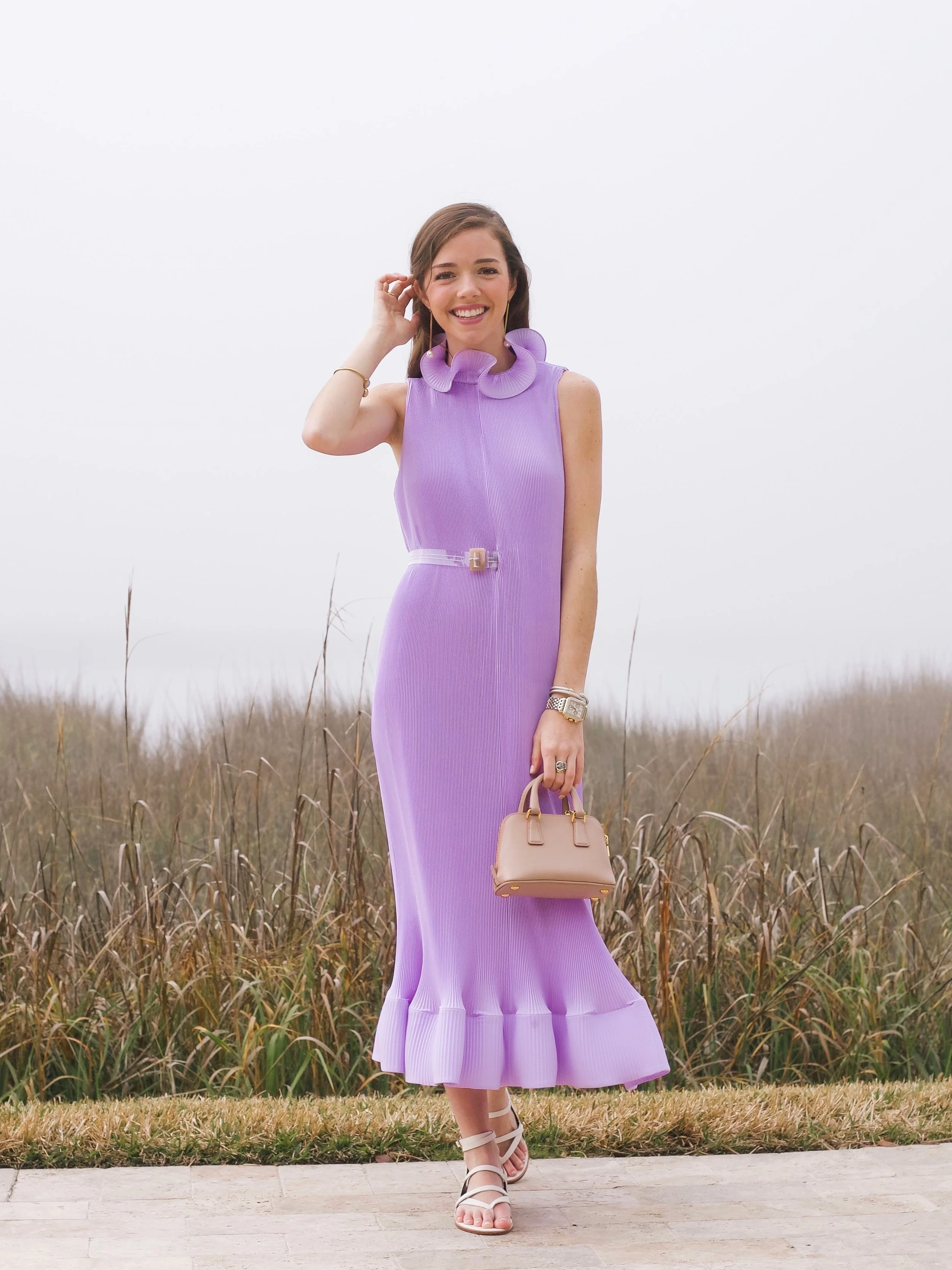tibi lavender pleated dress Maxi Dress Tibi Pink Pleated Dress Tibi Pleated Belted Light Purple Dress  In Lavender ModeSens