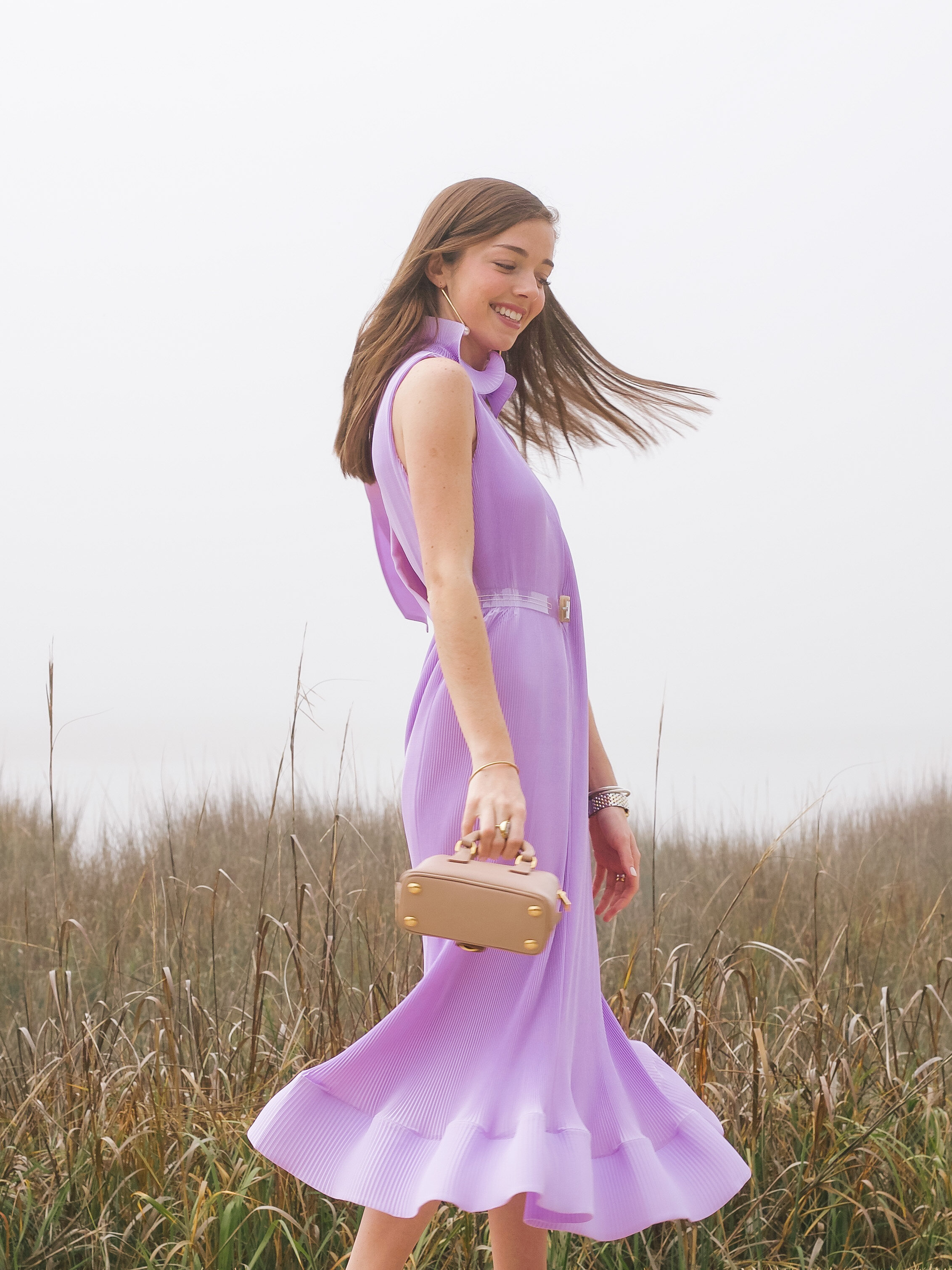 tibi pink pleated dress Tech Crush Wrap Dress