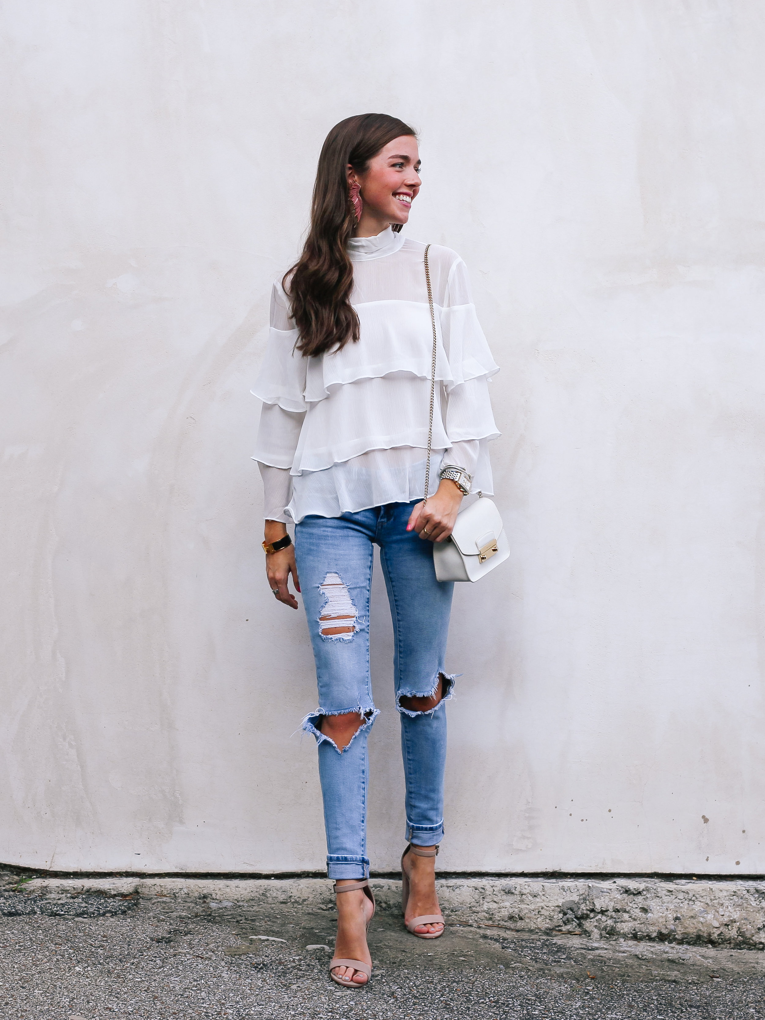 fashion blogger lcb style mignonne gavigan ruffle top schutz shoes (2 of 55).jpg