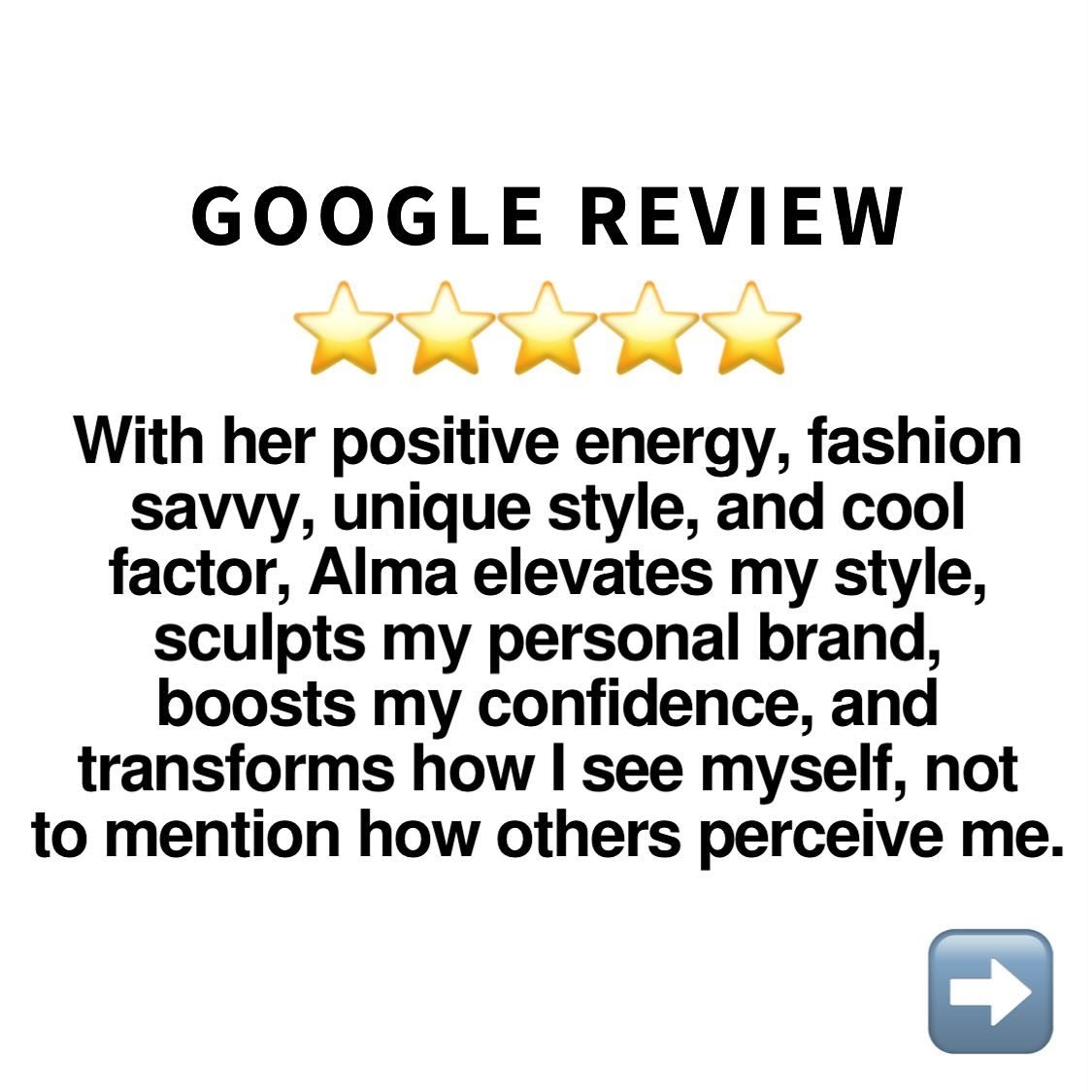 Just received an incredible review from one of my all-time favorite clients! We&rsquo;ve been working together for years, and in the beginning, it was a bit of a tug of war as she adjusted to seeing herself in new colors and silhouettes. But now, we 