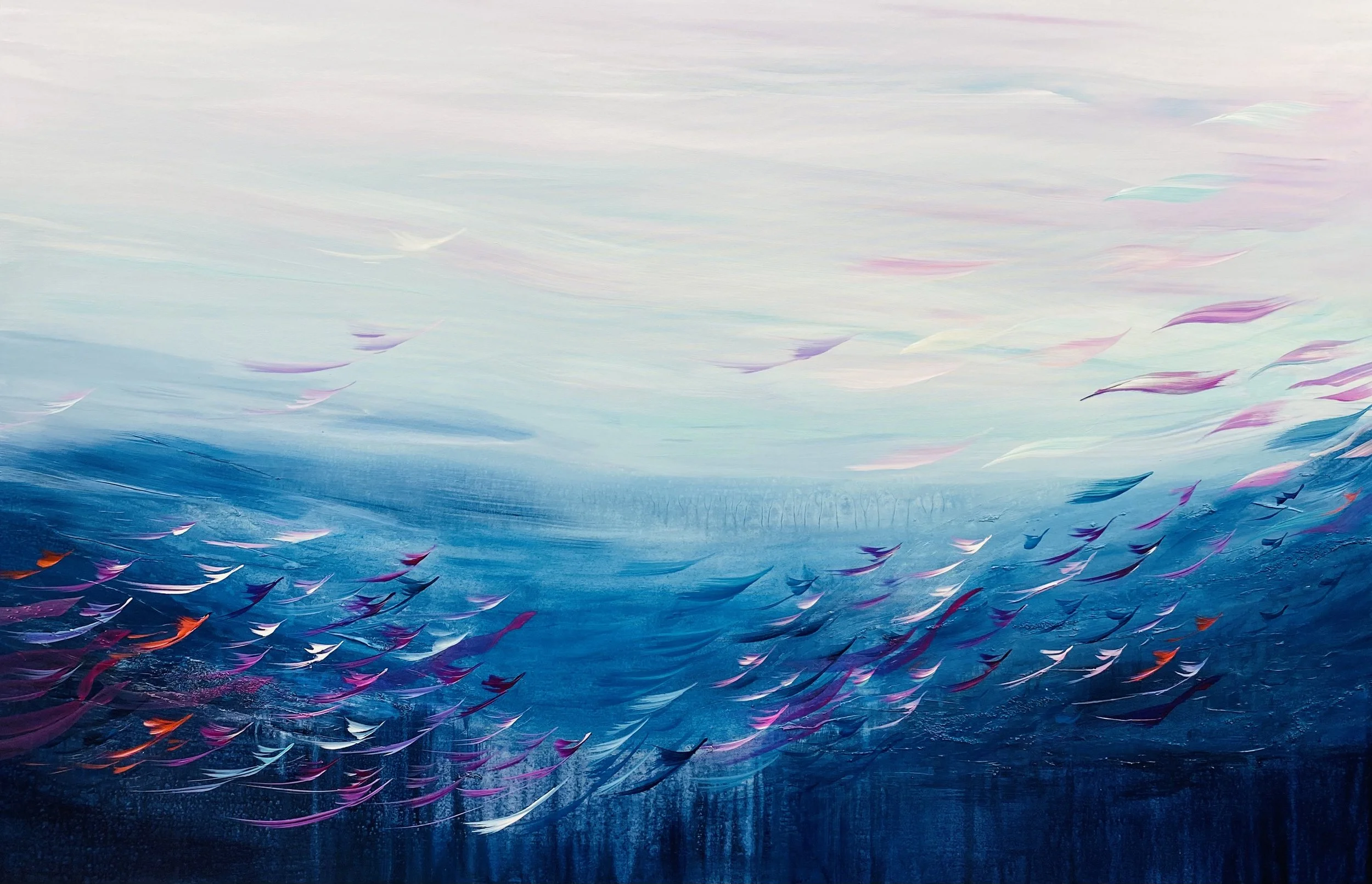 Rising From The Blue |40x60| Original Abstract Art