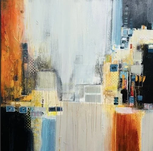 City In Layers |36x36| Original Abstract Artwork