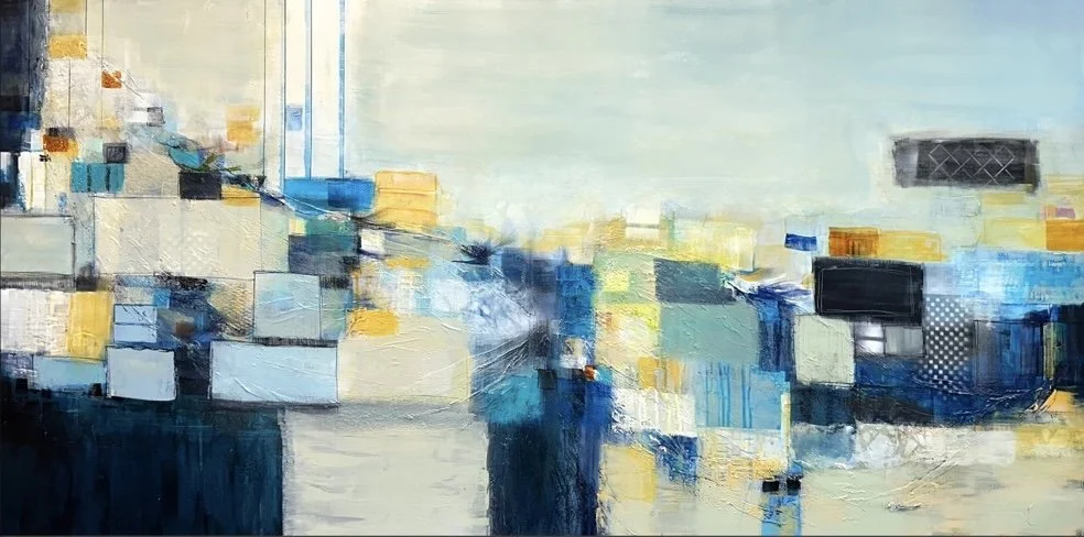 Patched Up Dreams |36x72| Original Abstract Artwork