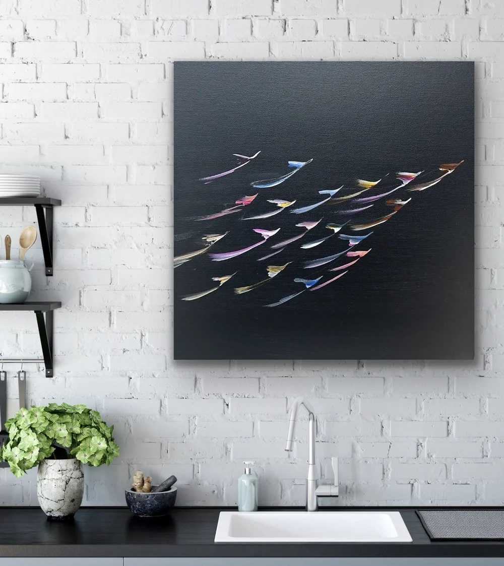 School Friends |12x12| Original Abstract Artwork — Maryam Ebrahimi