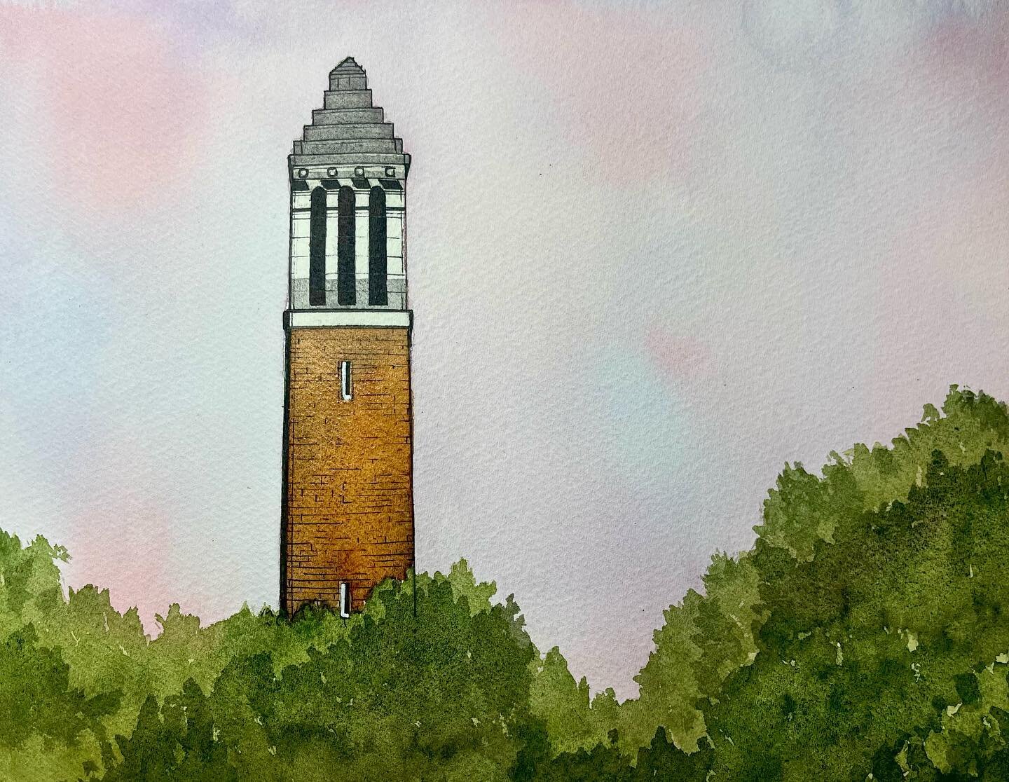 A recent commission of the bell tower at the University of Alabama! Watercolor and ink on 8x10 paper

#watercolor #alabama #universityofalabama #dennychimes #artist #youngartist #charlestonsc
