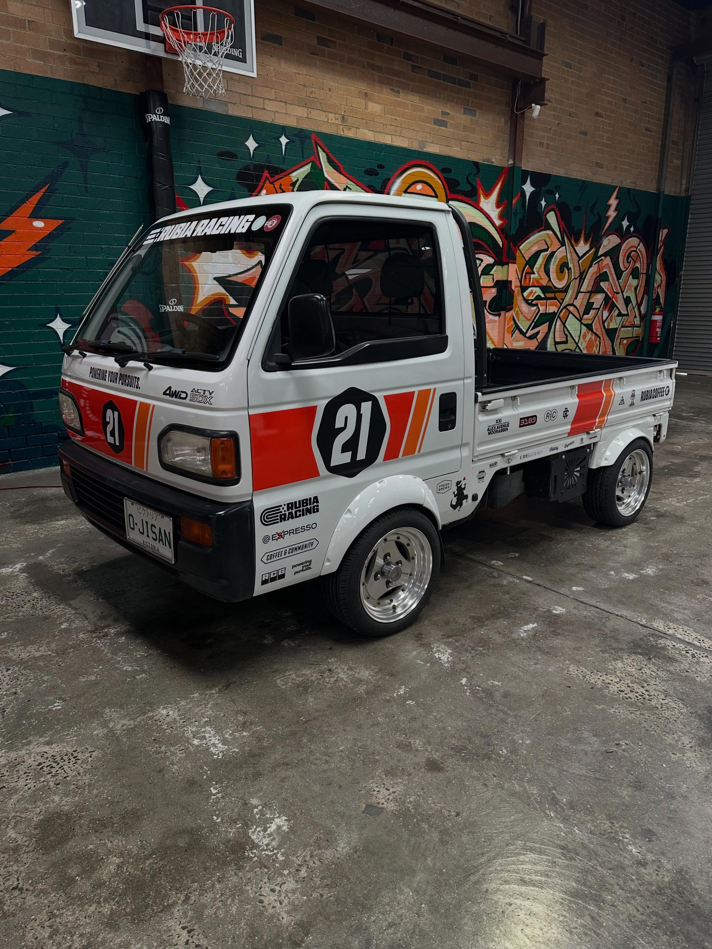 We recently went wild with the legends @rubiacoffeegroup on a rally inspired livery for the Rubia Acty truck. This will soon be decked out as a roving coffee truck with espresso machine and a bunch of other cool shit.This was a fun one. Big thanks to