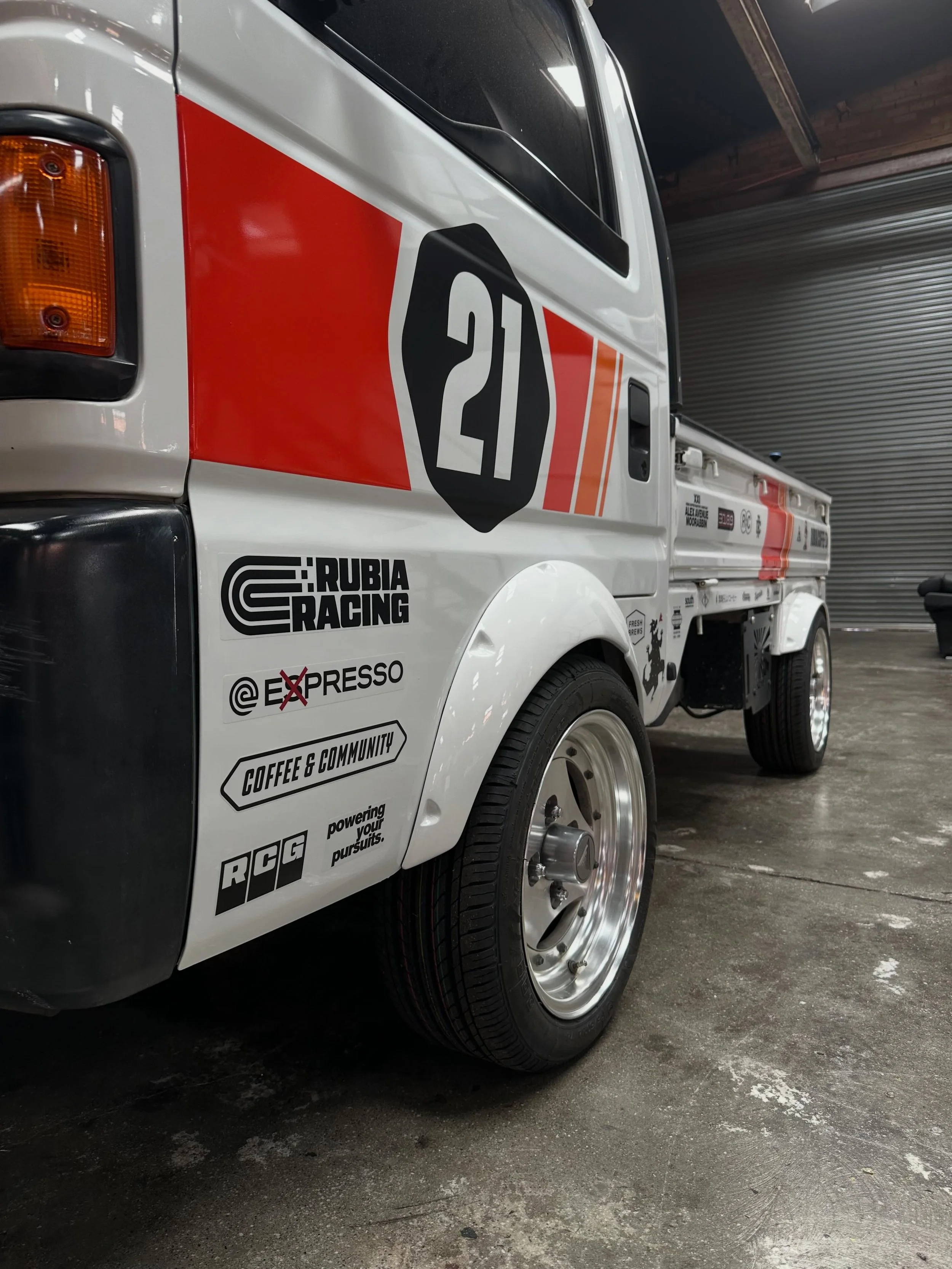 We recently went wild with the legends @rubiacoffeegroup on a rally inspired livery for the Rubia Acty truck. This will soon be decked out as a roving coffee truck with espresso machine and a bunch of other cool shit.This was a fun one. Big thanks to