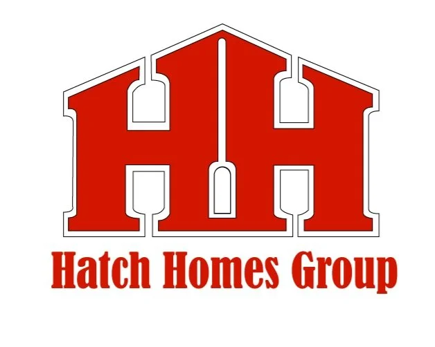 Logo with large red letter H and outline of a house, with text 'Hatch Homes Group' below.