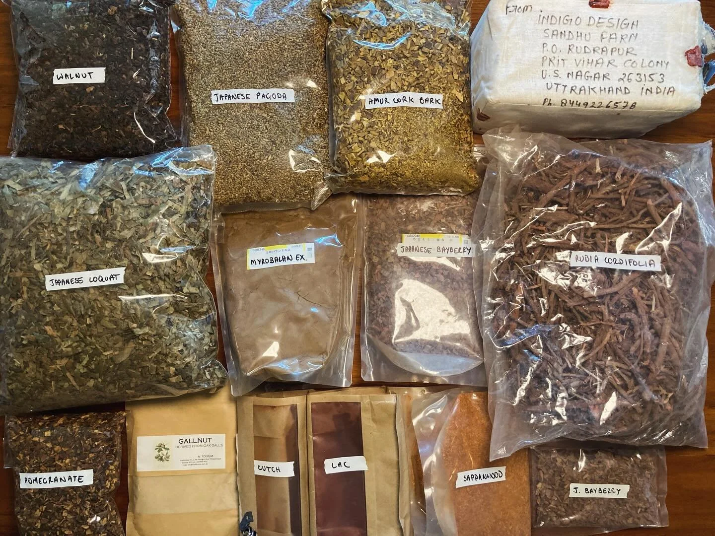 Selling a stack of my overflow dyestuffs. Bunch of Japanese materials in there that you can&rsquo;t get elsewhere. And some beautiful indigo cake that simply must get used - I won&rsquo;t be vatting for a while! DM for all the details &amp; prices!
