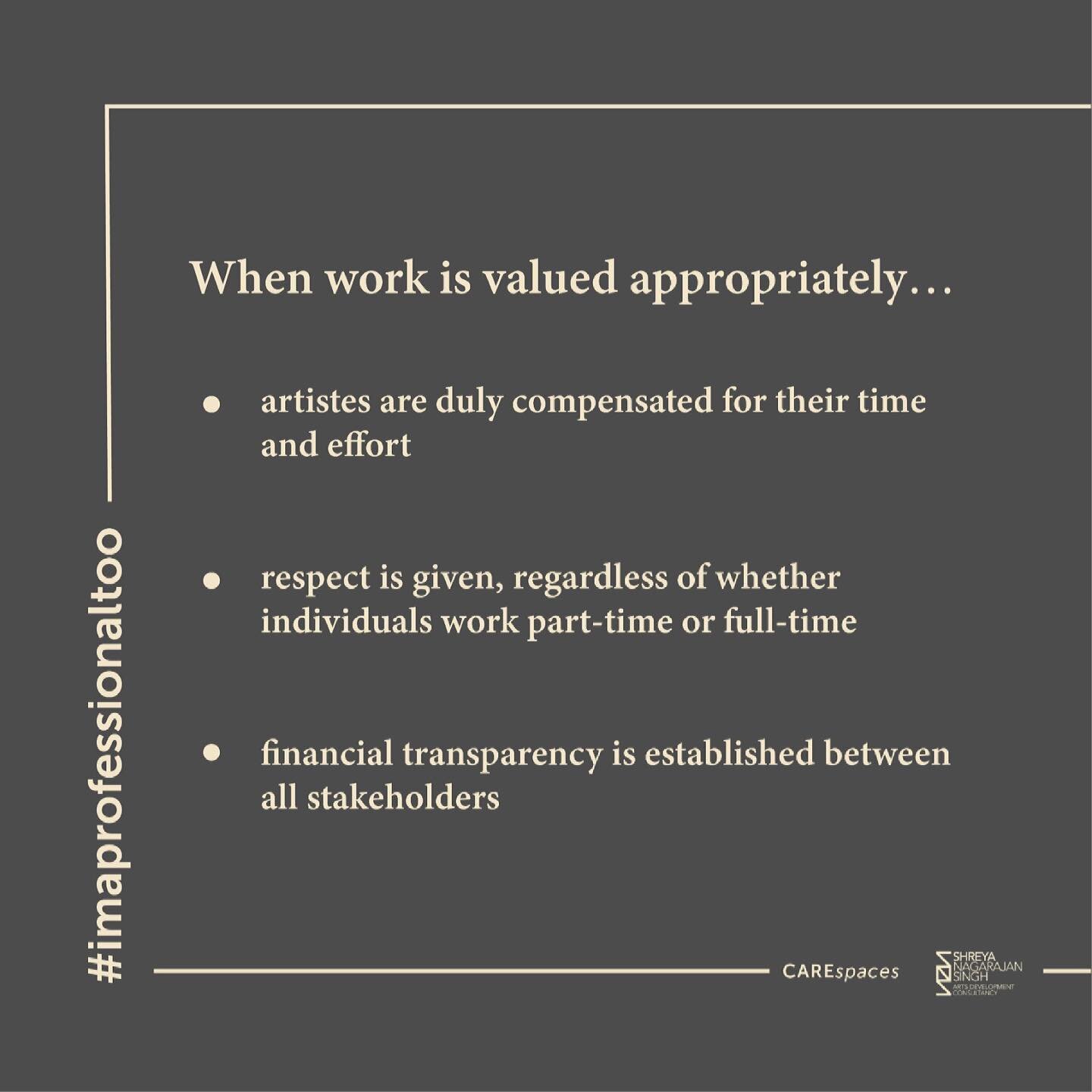 We have all heard the phrase: &quot;Do art for art's sake.&quot; But have we ever wondered if this is truly feasible? We often forget that artists, teachers, organizers and other stakeholders in this space are all professionals who rely on this profe