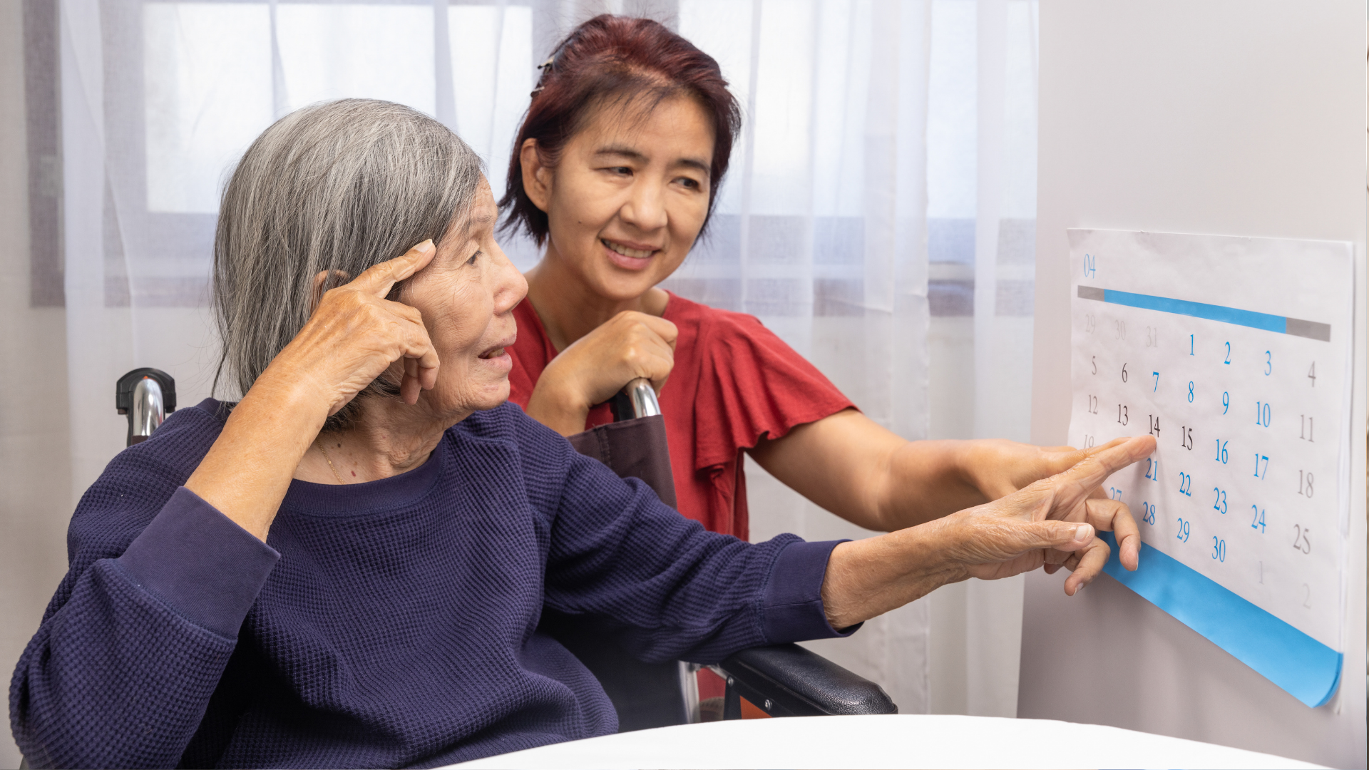 Read a calendar exercises used by dementia patients