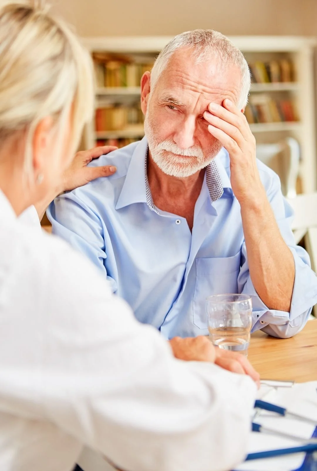 Senior Man with Dementia Cared for Caring
