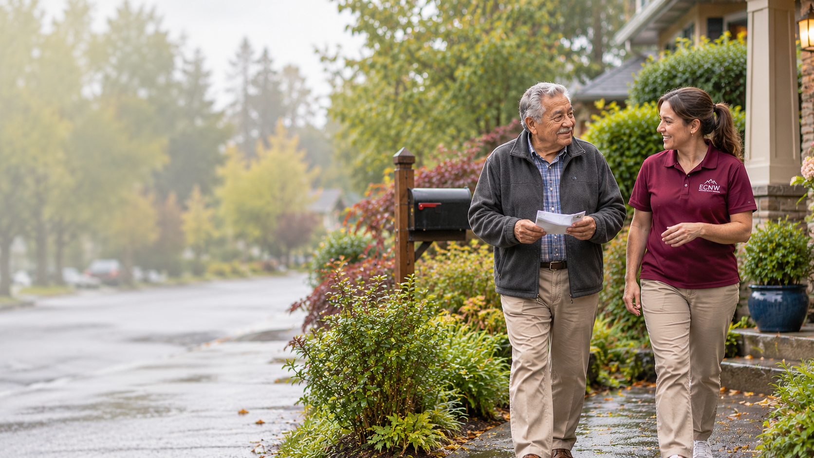 Caring Walk in the Rain