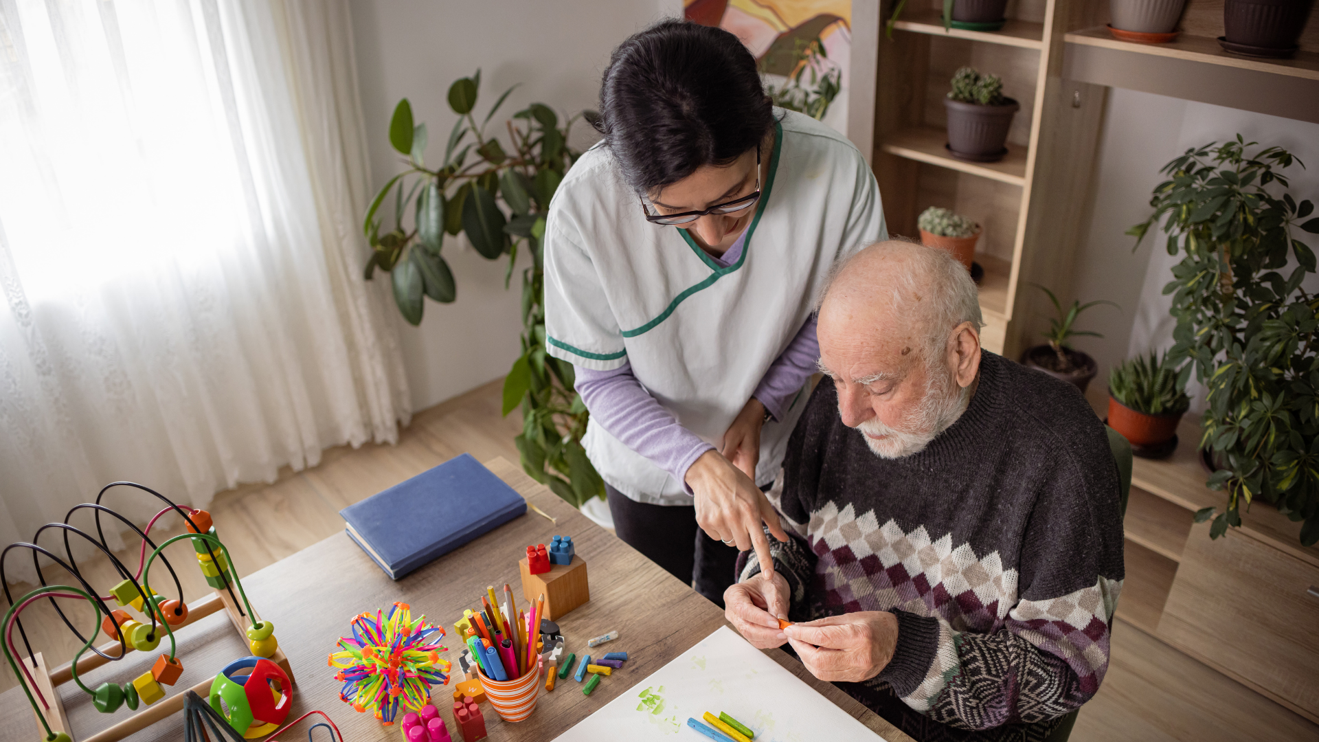Toy stimulation for dementia patient