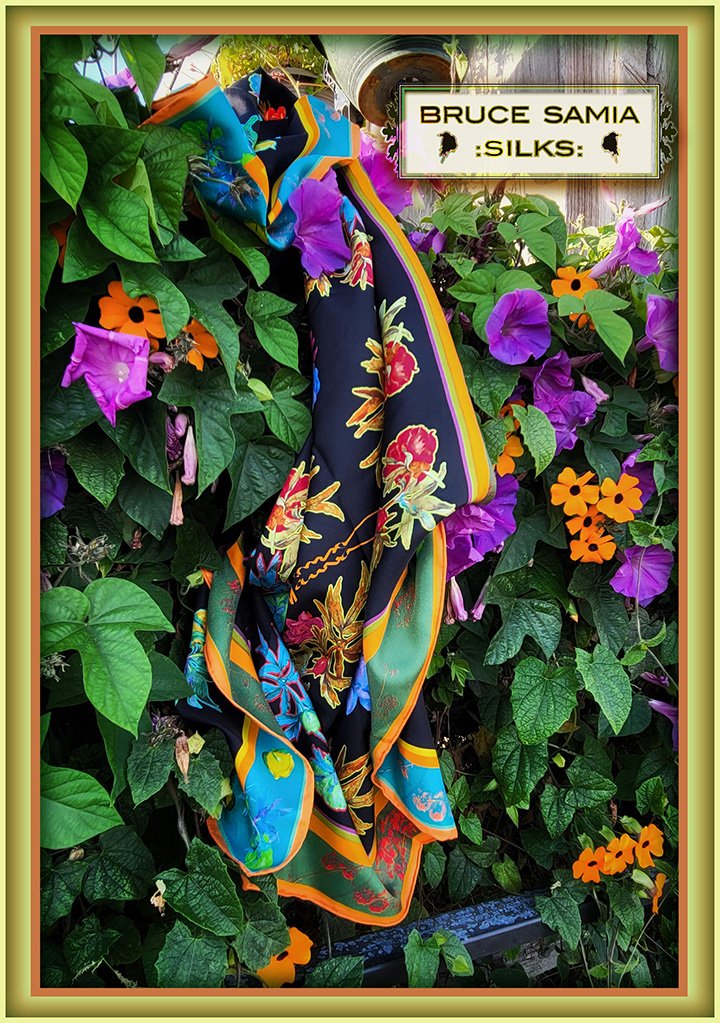 double printed silk twill scarf