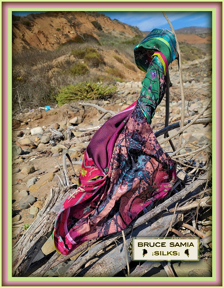 double printed silk twill scarf