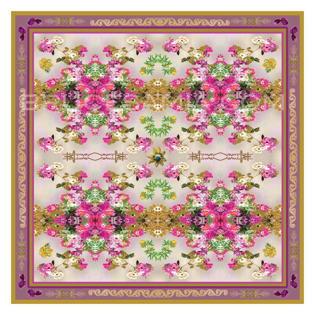 Rose Buds -Mauve-White - Bandana - *NEW