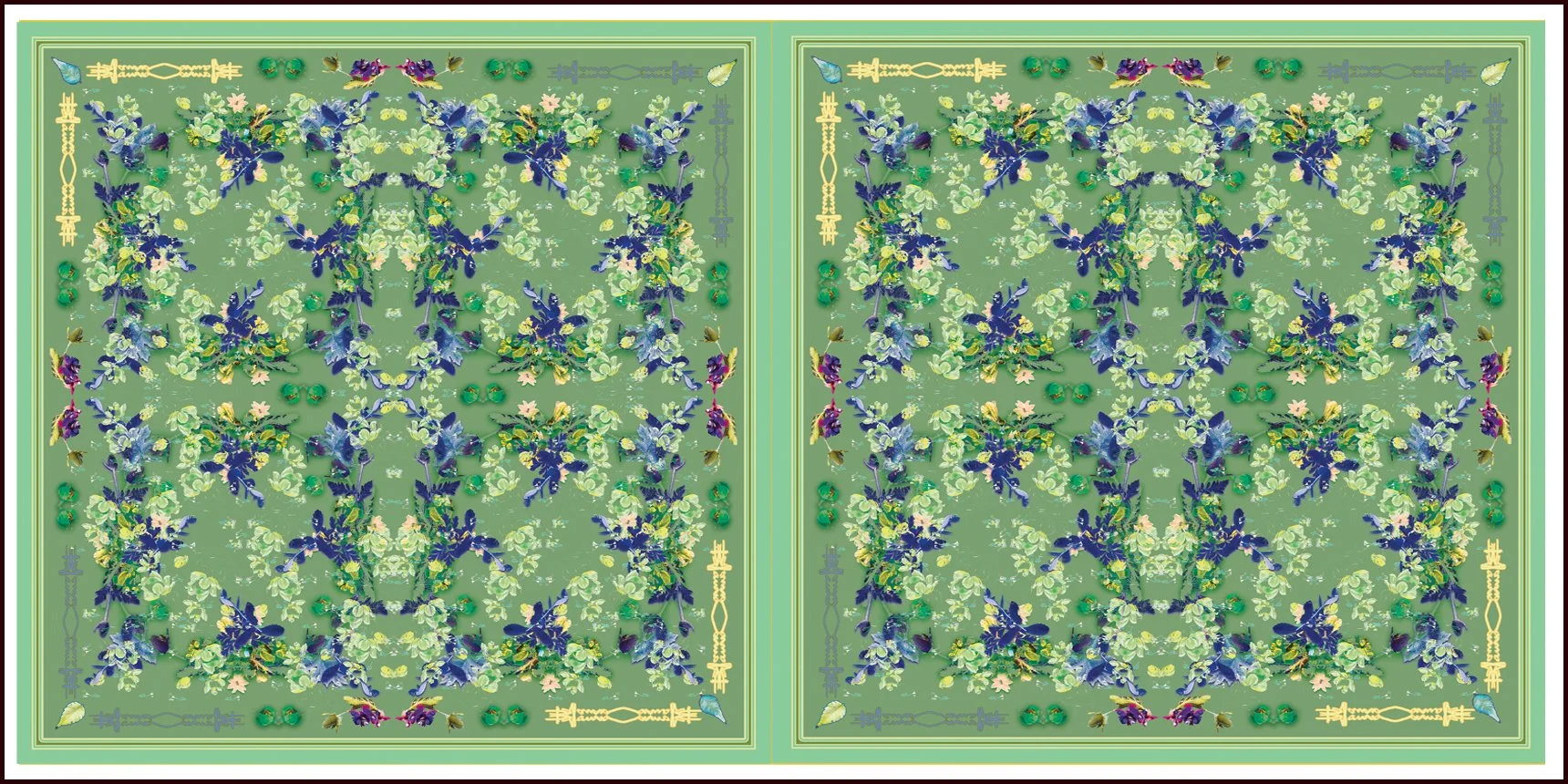 bandana, sage green, purple, sil cotton, headscarf.