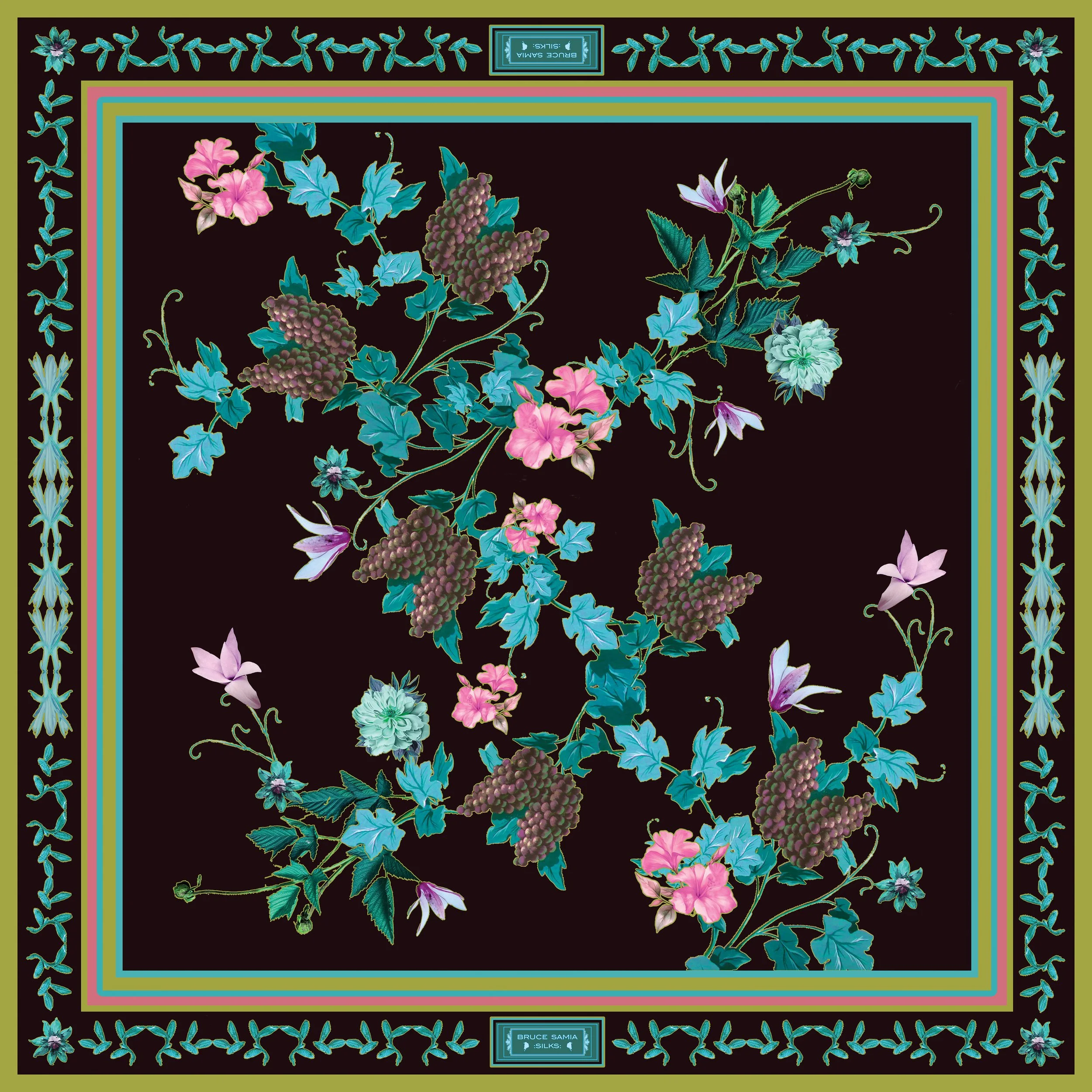 scarf,blue, light teal, baby blue. pink, floral.