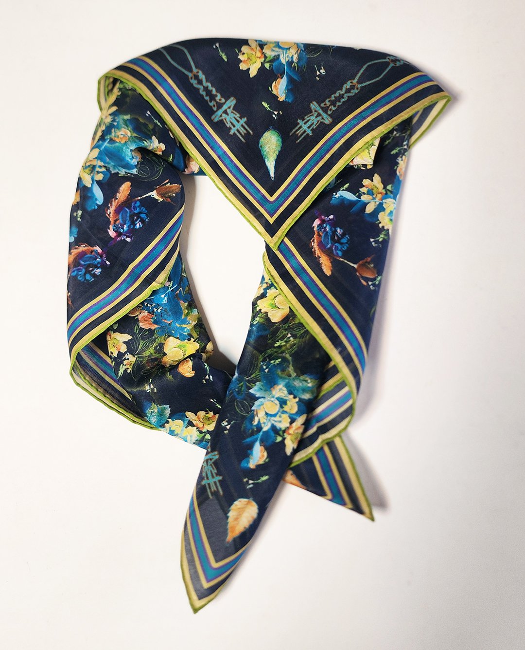 BANDANA-FLORAL WREATHE - BLUES - LIGHT GOLD -CORAL.2.jpg