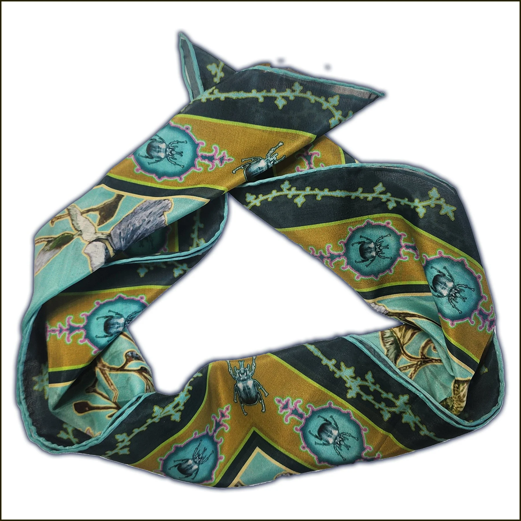 WEBSITE.3-Medallion Floral - Bandana - Aqua- gold.jpg