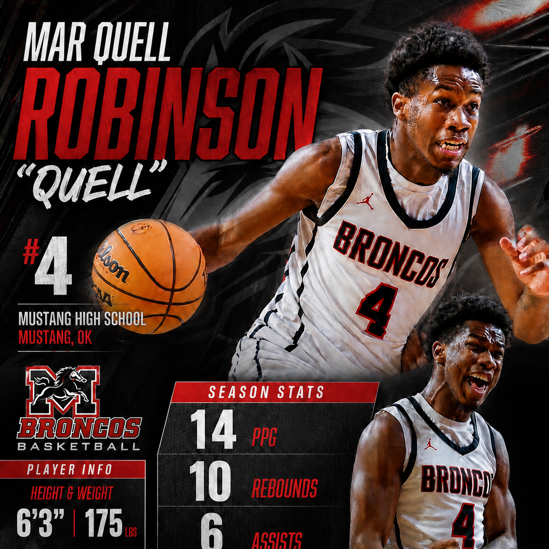 Athlete Spotlight - Mar Quell Robinson - Mustang High School Basketball