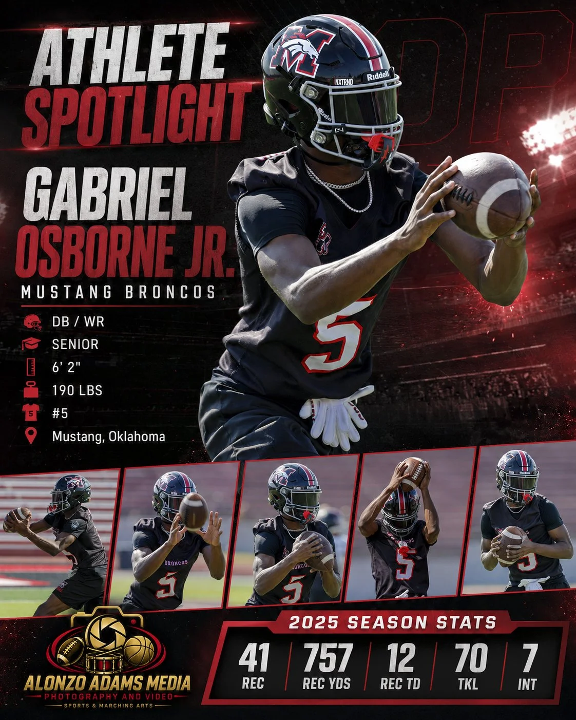 Athlete Spotlight by Alonzo Adams Media: Gabriel Osborne Jr. - Mustang High School