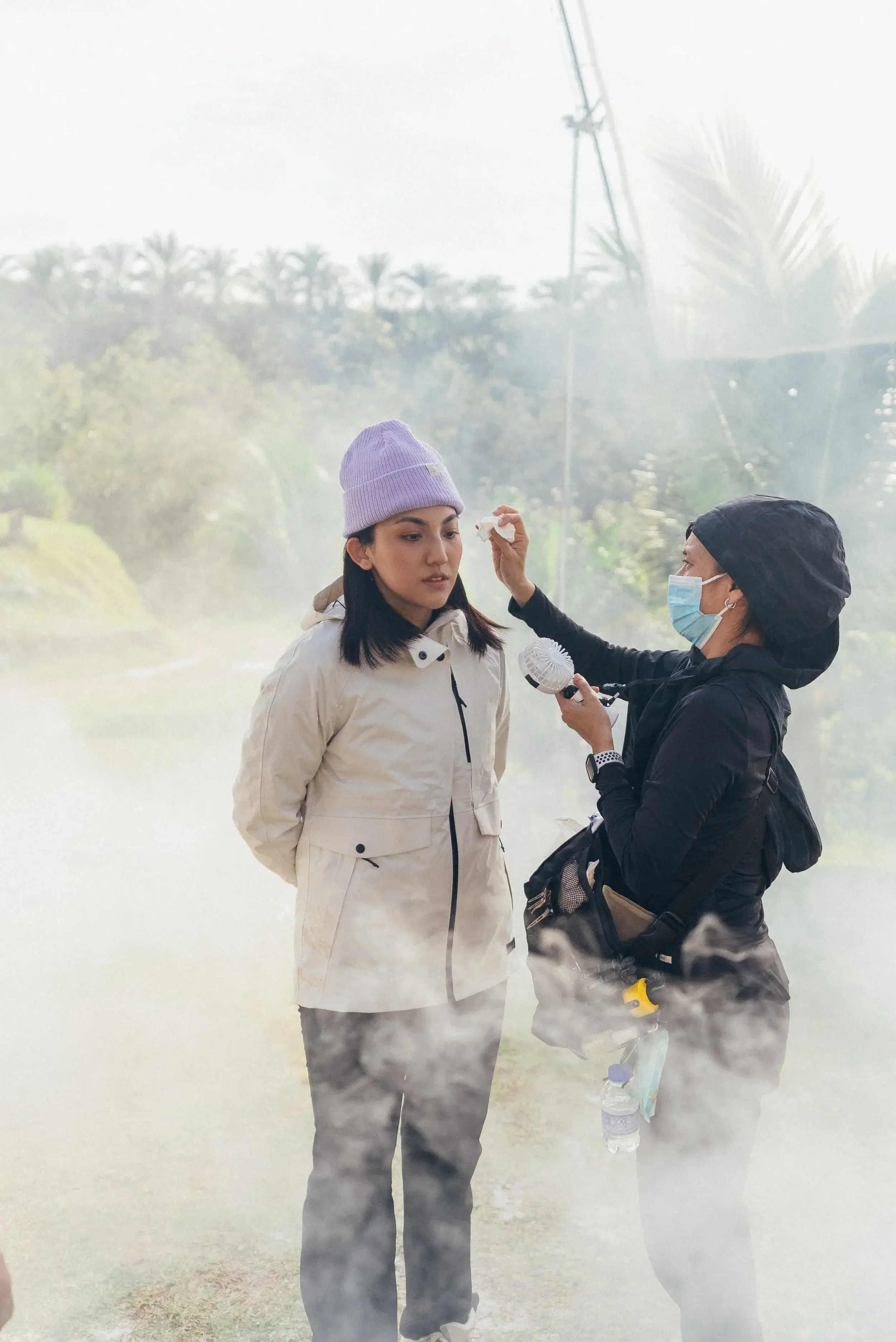 cast member is getting prepared in decathlon filming set.webp